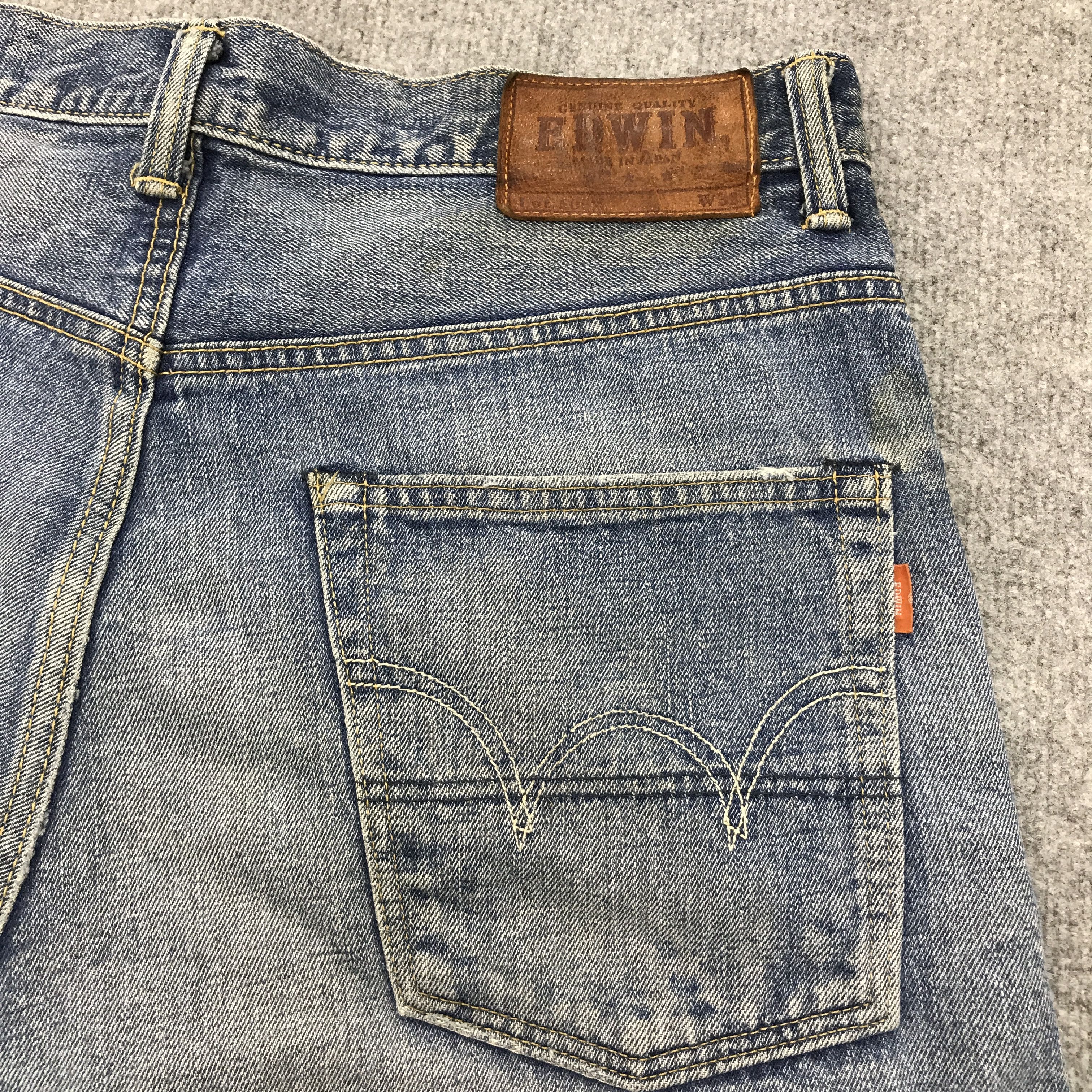 Edwin × Japanese Brand BAGGY STYLE EDWIN JAPAN DISTRESSED DENIM PANTS Size US 32 / EU 48 - 15 Thumbnail