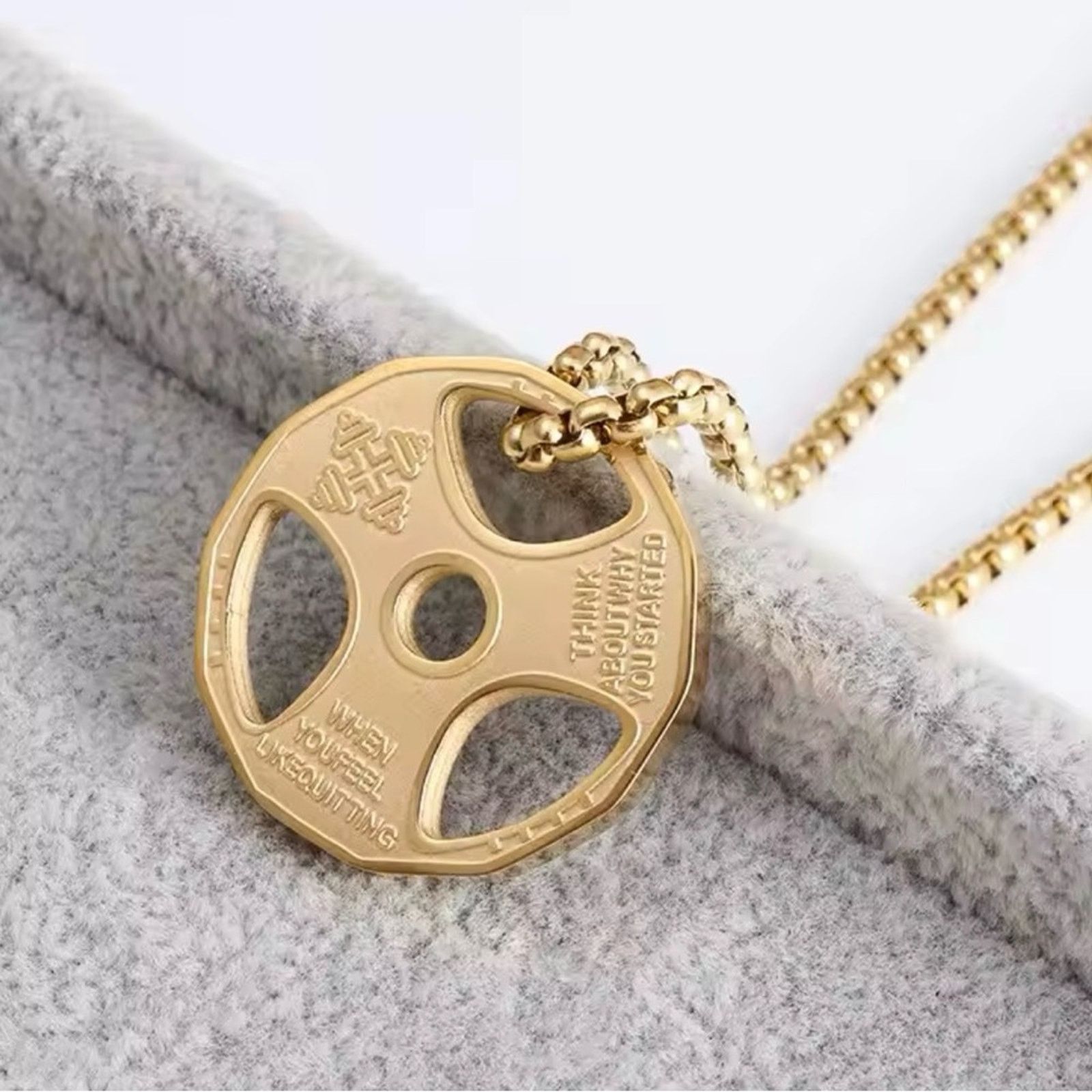 Other Dumbbell Pendant Gym Fitness Equipment Necklace Sport 22” Size ONE SIZE - 1 Thumbnail