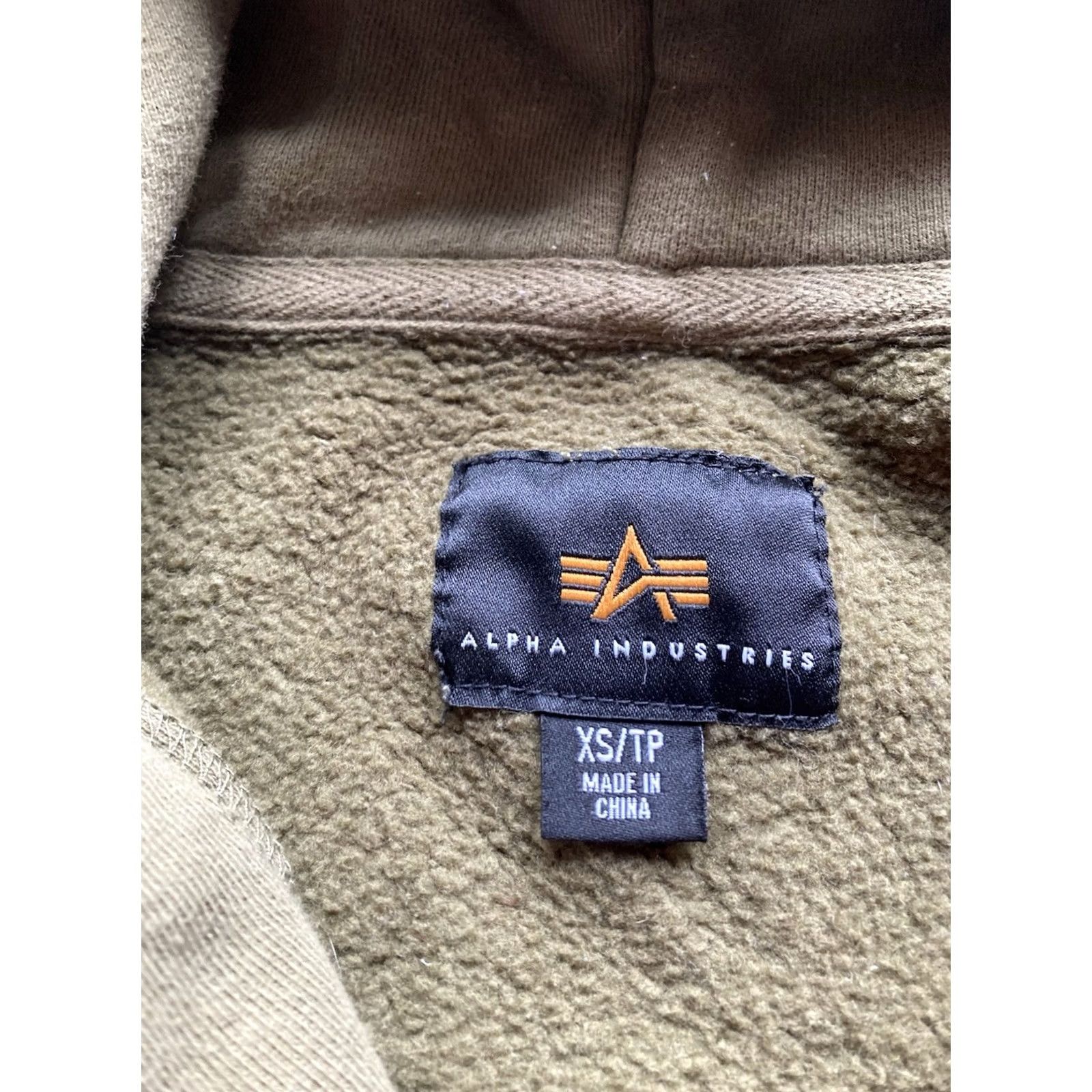 Alpha Industries Alpha Industries Hoodie Mens XS Olive 1/4 Zip Cotton Blend Military Logo Solid Long Sleeve Zip Hooded Pockets All Seasons Army USA Reg Mens Size US XS / EU 42 / 0 - 4 Thumbnail