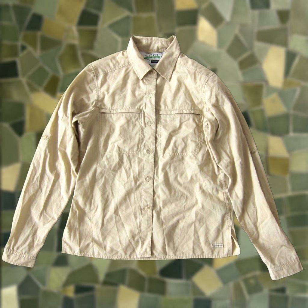 ExOfficio VINTAGE Exofficio Buzz Off Beige Brown Vented Zip Pocket Long Sleeve Button Shirt XS Size XS / US 0-2 / IT 36-38 - 1 Thumbnail