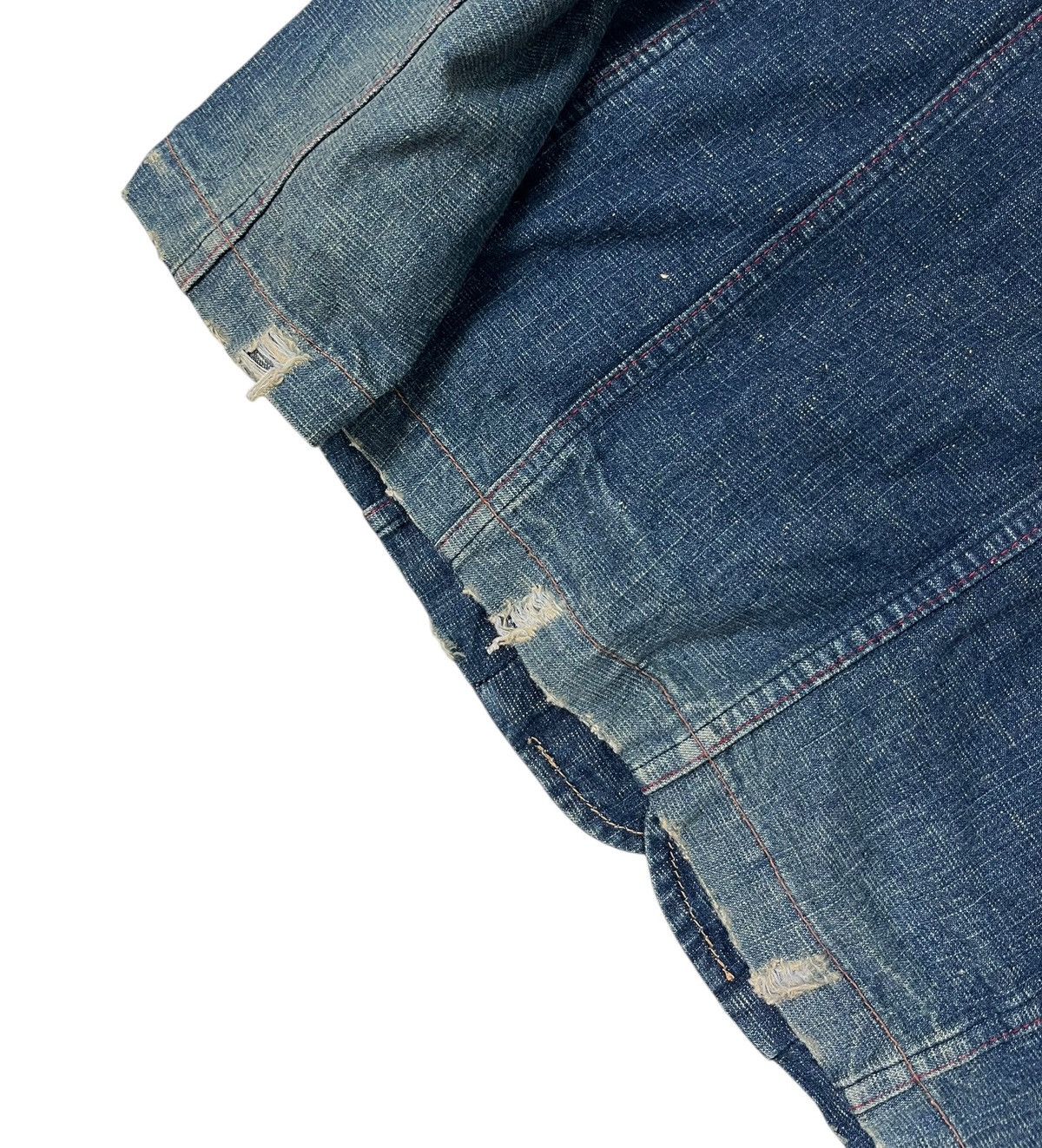Japanese Brand Japanese Brand Cube Sugar Distressed Style Denim Jacket Size US S / EU 44-46 / 1 - 11 Thumbnail