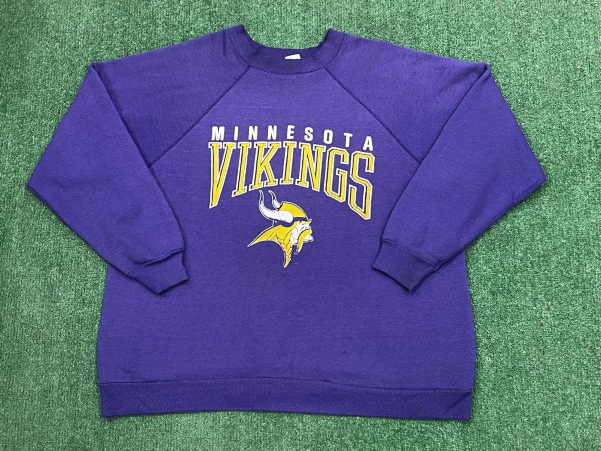 NFL Vintage 80s Minnesota Vikings Raglan Crewneck Sweatshirt Size US L / EU 52-54 / 3 - 1 Thumbnail