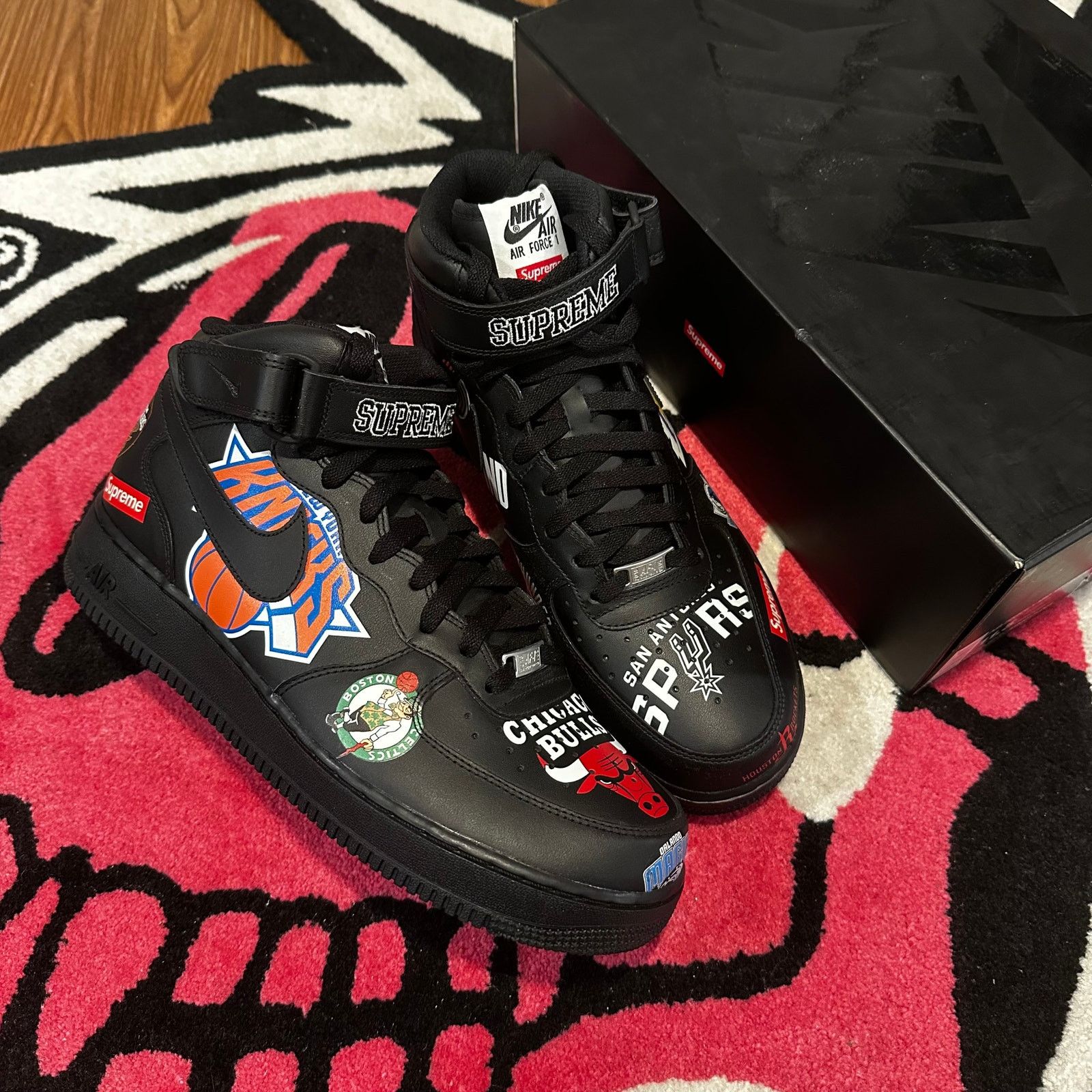 Nike Air Force Mid Supreme NBA Black – – Brand New - Main Image