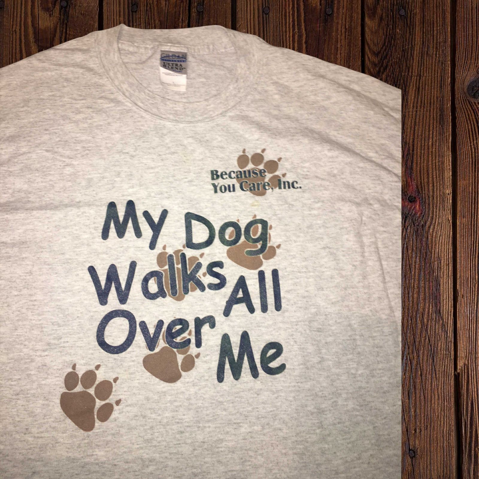 Other My Dogs Walk All Over Me Short Sleeve T-Shirt Gray Puppy LG Size L / US 10 / IT 46 - 3 Thumbnail