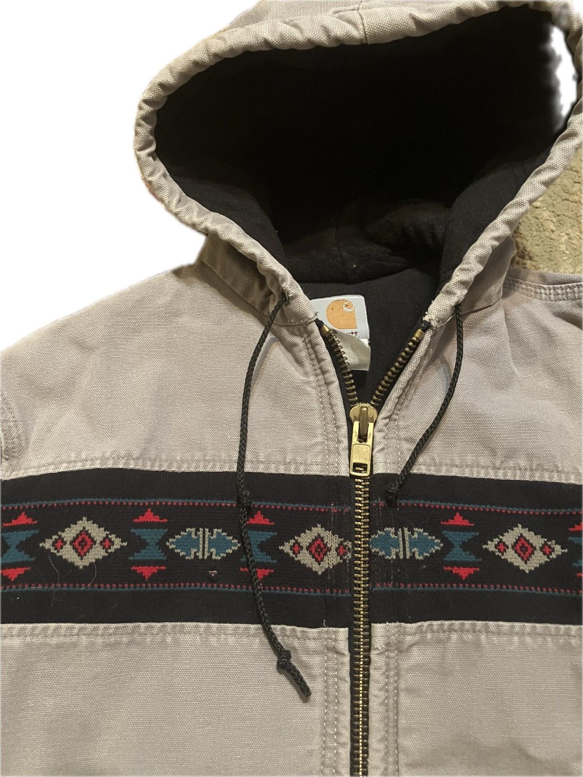 Carhartt × Vintage 90’s Carhartt Aztec Jacket Charcoal Grey Size US M / EU 48-50 / 2 - 4 Thumbnail