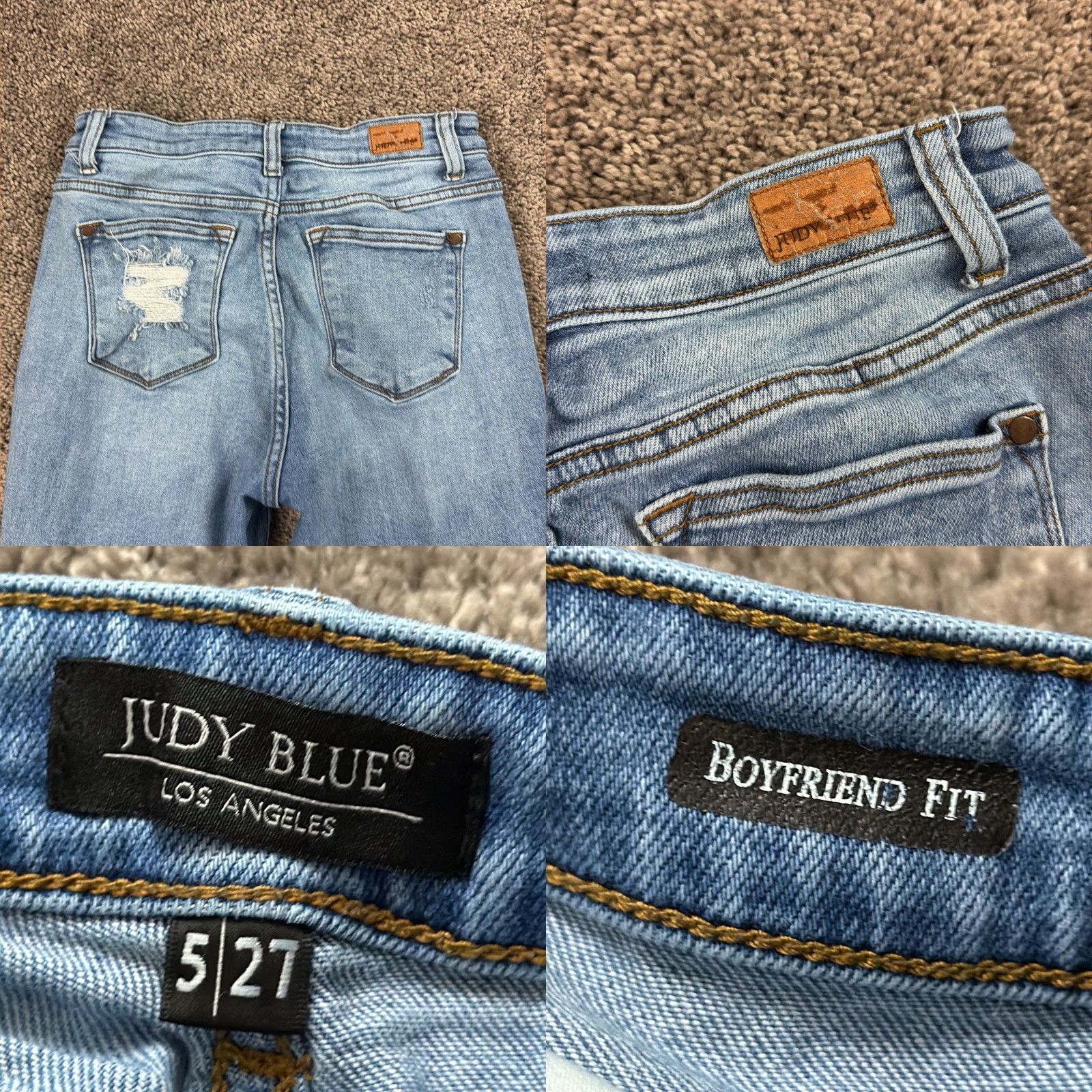 Denime Judy Blue Jeans Womens 5 26x28 Blue Distressed Stretch Light Wash Denim Womens Size 27" / US 4 / IT 40 - 8 Thumbnail