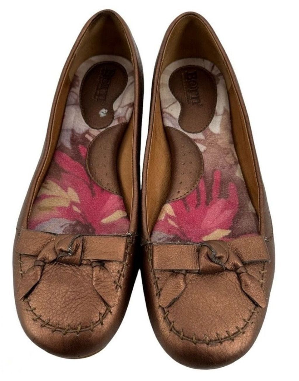 Born Born Louise Metallic Bronze Leather Ballet Flats Size 7.5 Size US 7.5 / IT 37.5 - 1 Thumbnail