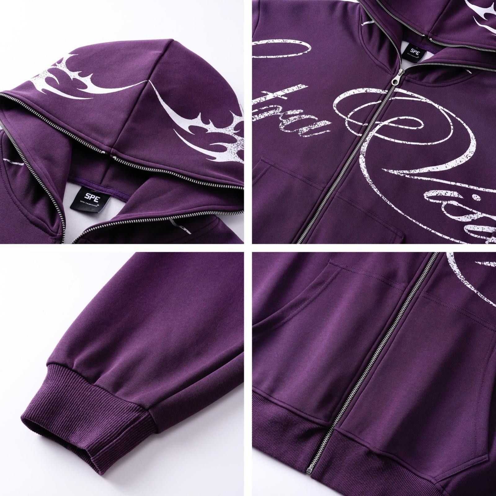 Japanese Brand y2k Style Letters Graphic Zip-Up Hooded Sweatshirt Size US M / EU 48-50 / 2 - 3 Thumbnail