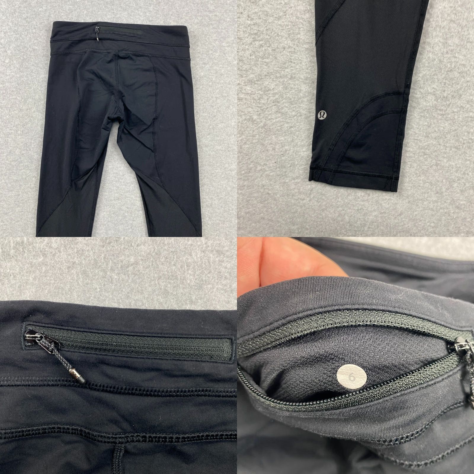 Lululemon Lululemon Leggings Womens 6 Black Cropped Pull On Stretch Zip Pocket Active Yoga Size 28" / US 6 / IT 42 - 9 Thumbnail