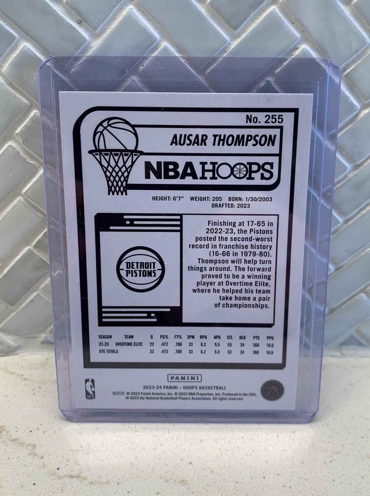 Other Ausar Thompson 2023 - 2024 Panini NBA Hoops Rookie Card RC Size ONE SIZE - 2 Thumbnail