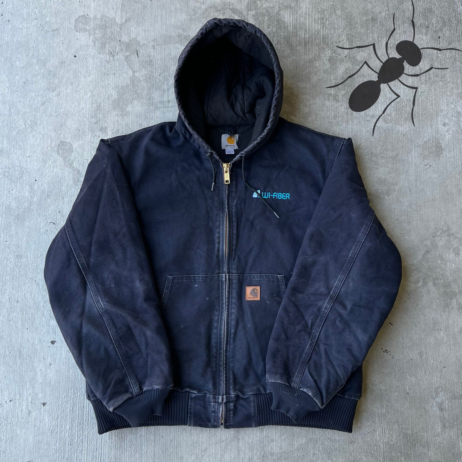 Carhartt × Vintage Vintage Navy 90s Carhartt J120 Boxy Hooded
