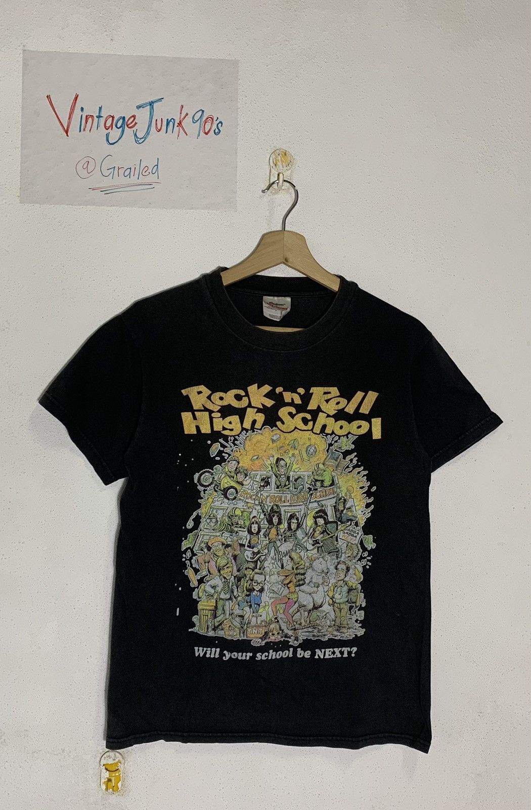 Vintage ROCK N ROLL HIGH SCHOOL T-shirt Movie, image size:1050x1600