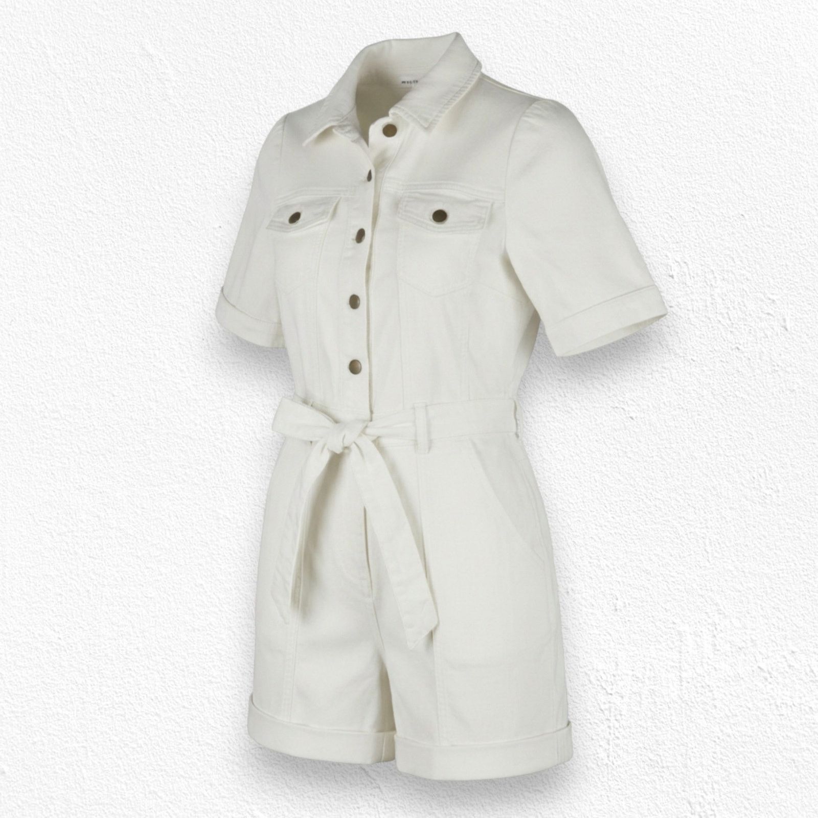 Other White Denim Belted Utility Romper Size XS Size 26" / US 2 / IT 38 - 1 Thumbnail