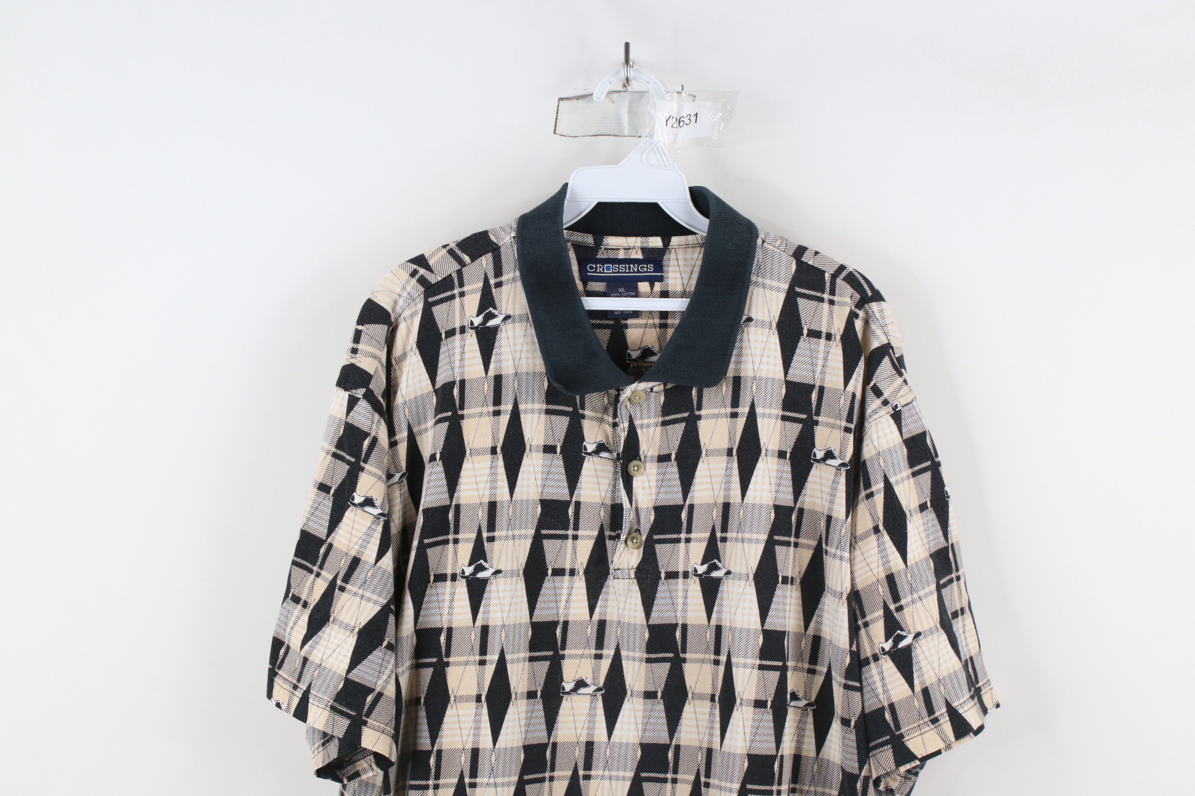 Vintage Vintage 90s Streetwear Plaid All Over Print Golf Polo Shirt Size US XL / EU 56 / 4 - 2 Thumbnail