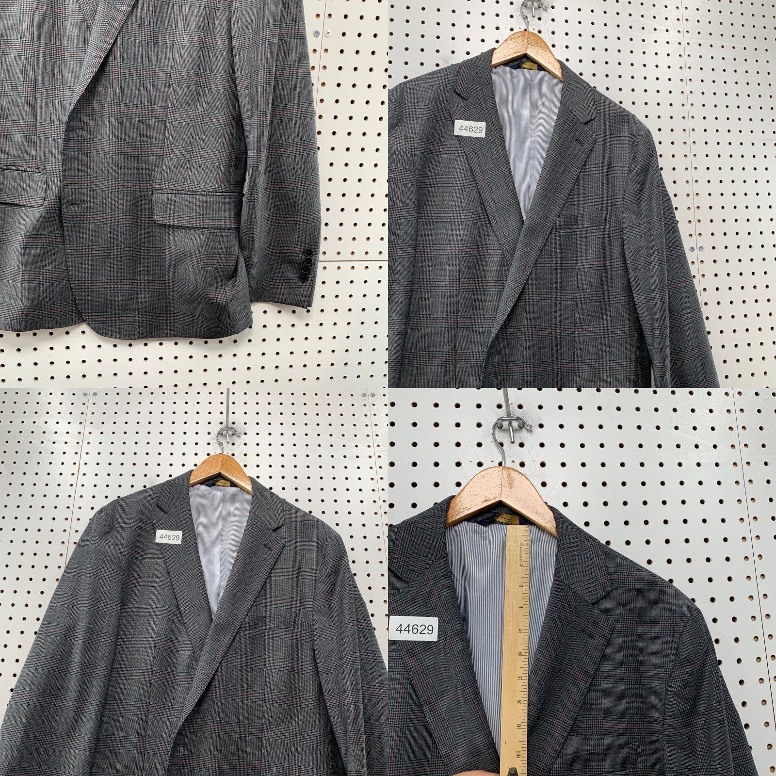 Brooks Brothers Brooks Brothers Blazer Mens 44R Gray Glen Check Plaid Business Shirt (Two-Button) Size 44R - 8 Thumbnail