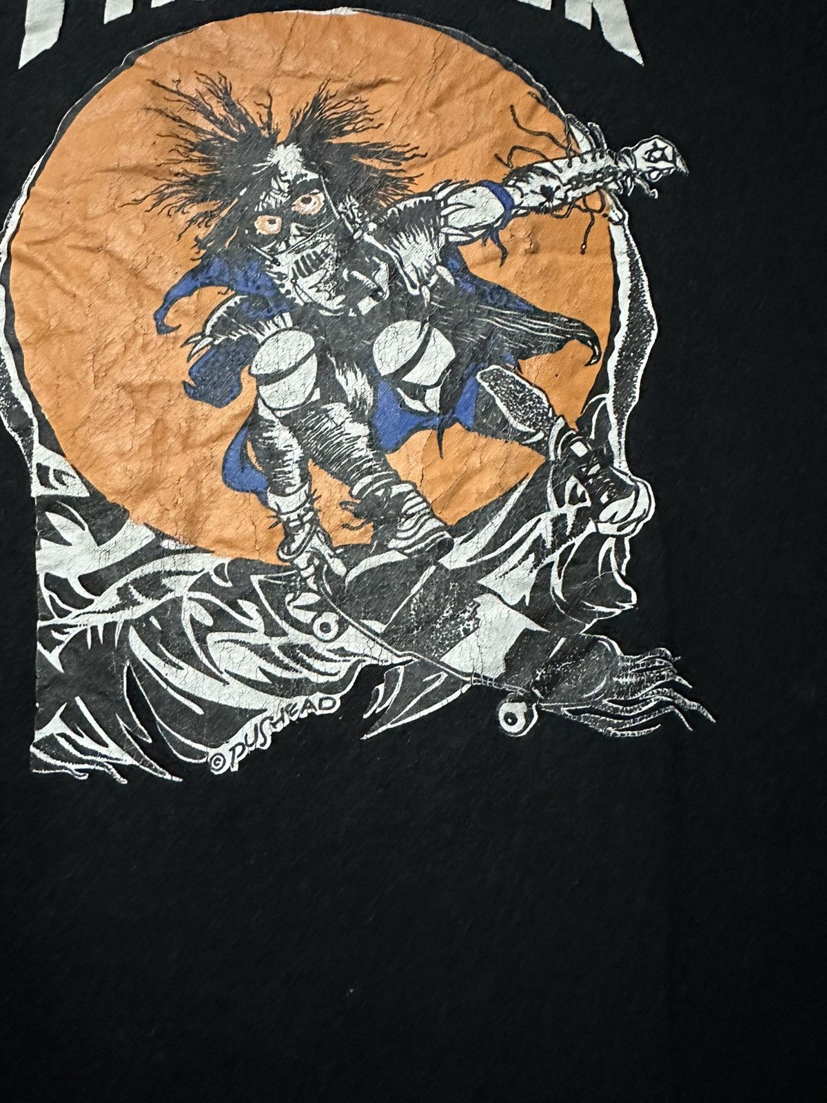 Thrasher × Vintage Vintage Thrasher Pushead Skateboard Sun Faded Tee Size US XL / EU 56 / 4 - 3 Thumbnail