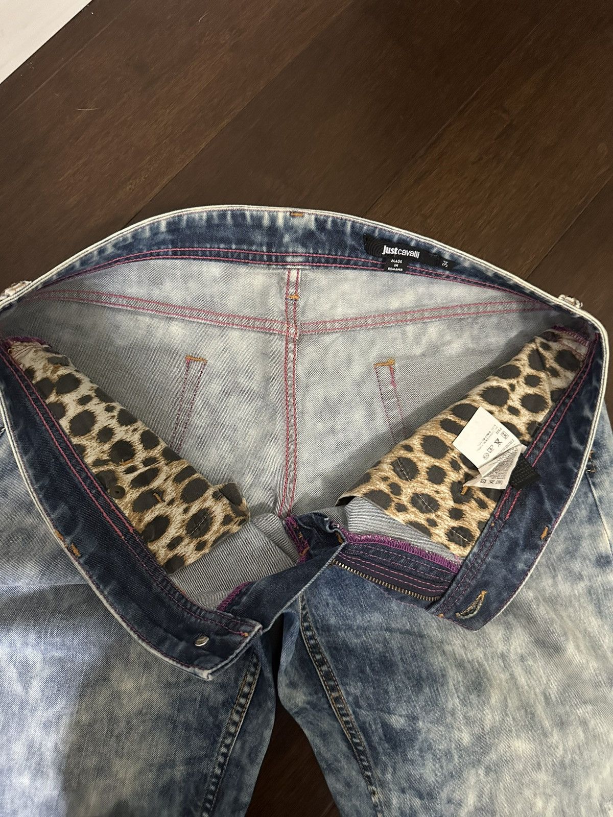 Just Cavalli Just Cavalli Women's Studded Embellished Blue Denim Jeans Size 24" / US 00 / IT 34 - 7 Thumbnail
