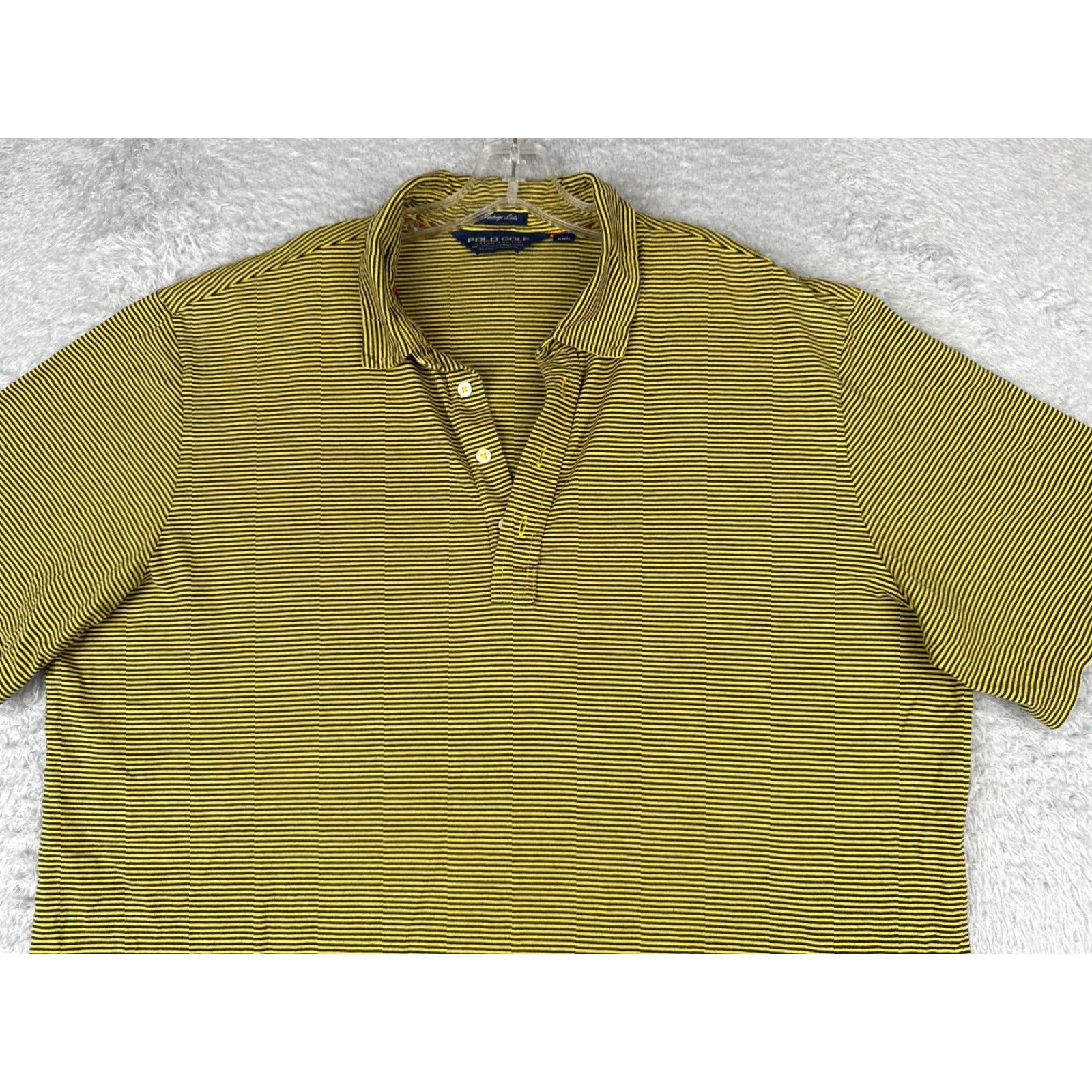Vintage VINTAGE Polo Golf Shirt Men 2XL Yellow Black Stripe Polo Shirt Size US XXL / EU 58 / 5 - 4 Thumbnail