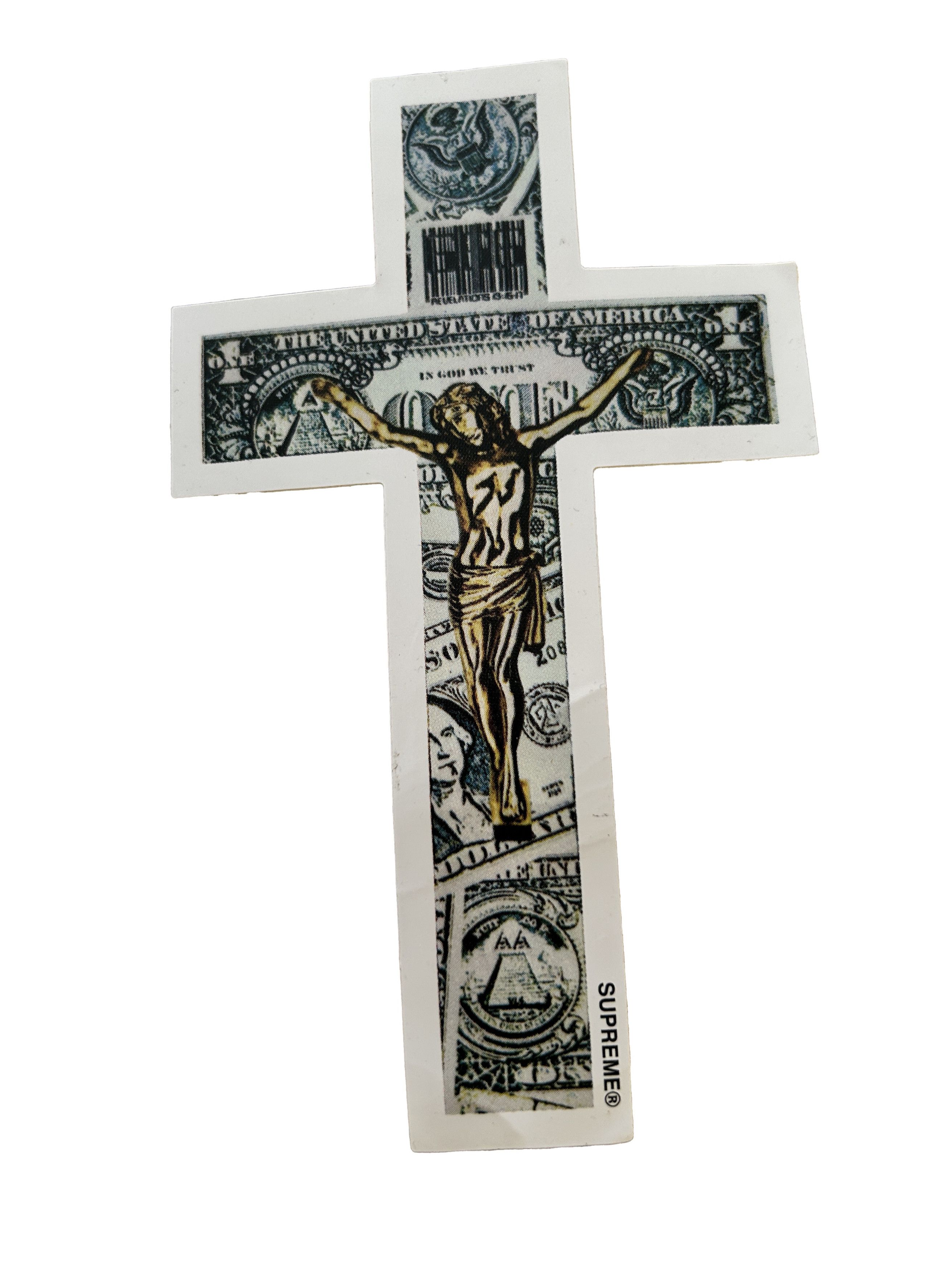 image of Dead Kennedys x Supreme In God We Trust Cross Sticker, Men's