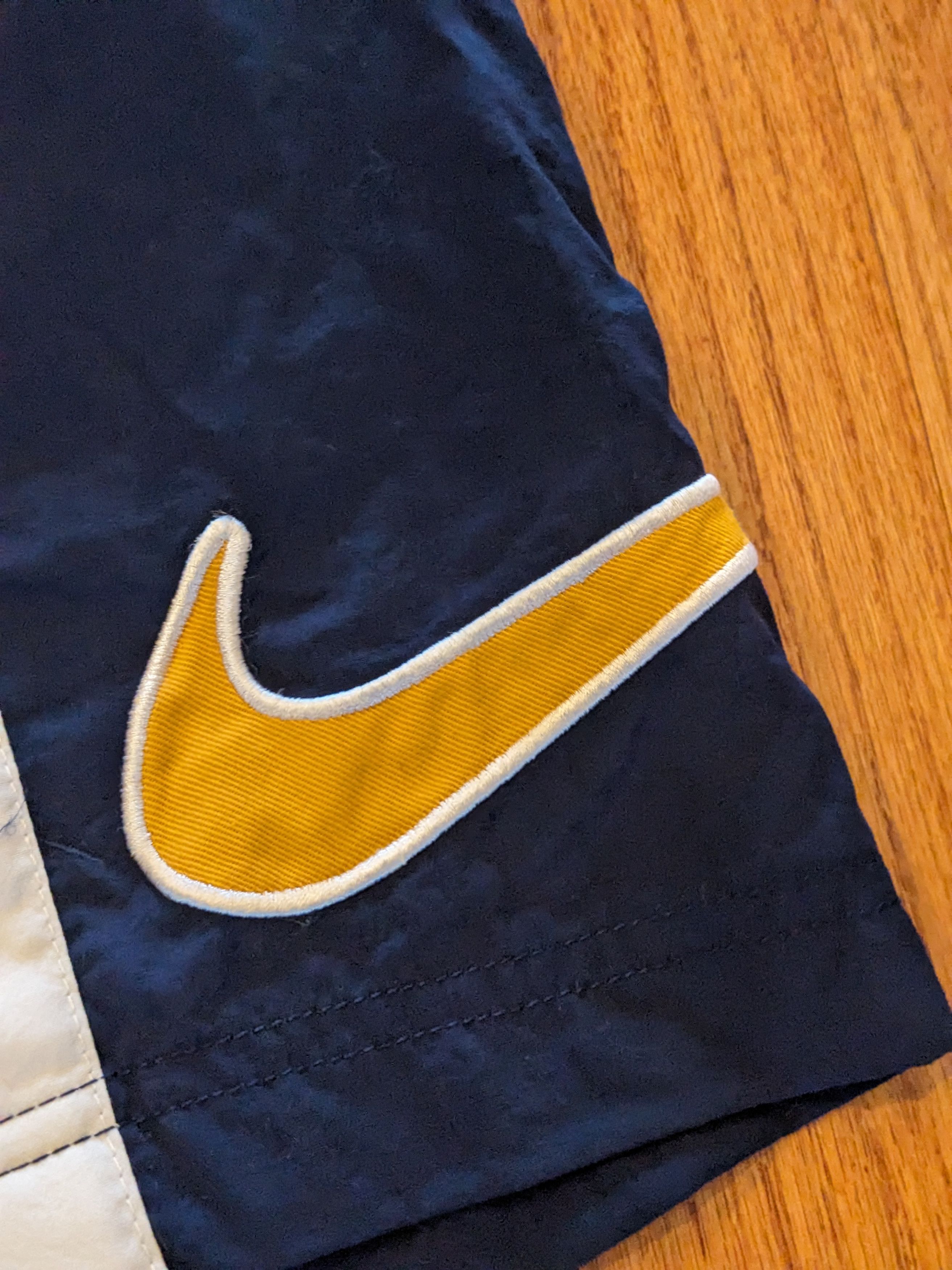 Nike Vintage 90s Nike Big Swoosh Blue Large Shorts Size US 40 / EU 56 - 2 Thumbnail