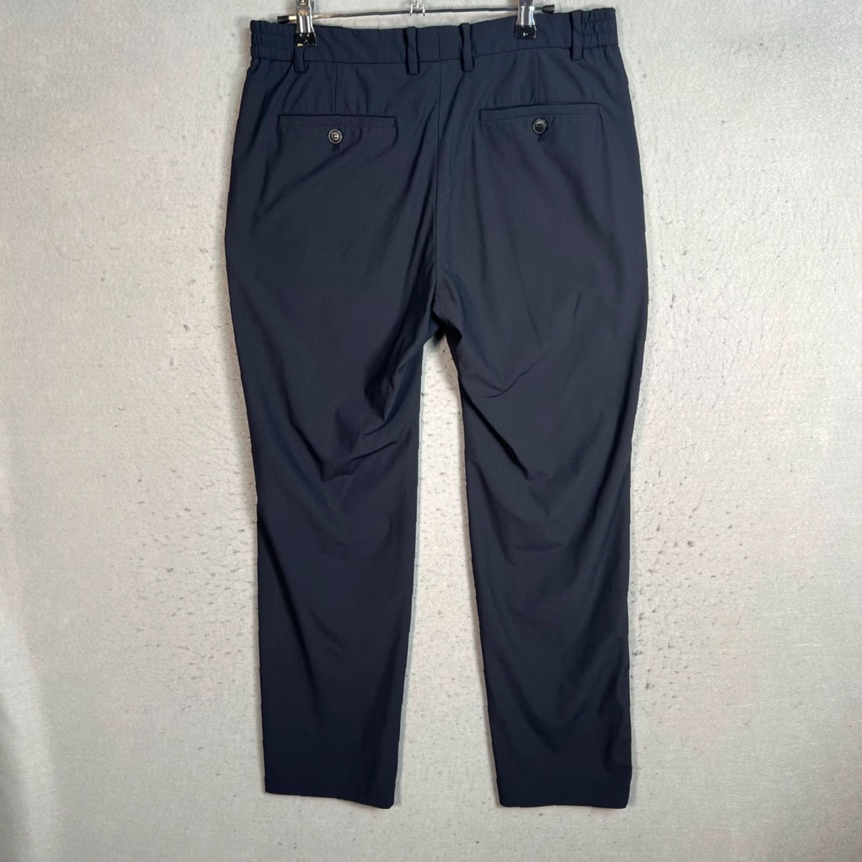 Vintage Mind Bridge Mens Size 30 Blue Pleated Dress Pants Polyester Blend Straight Leg Size US 30 / EU 46 - 2 Thumbnail