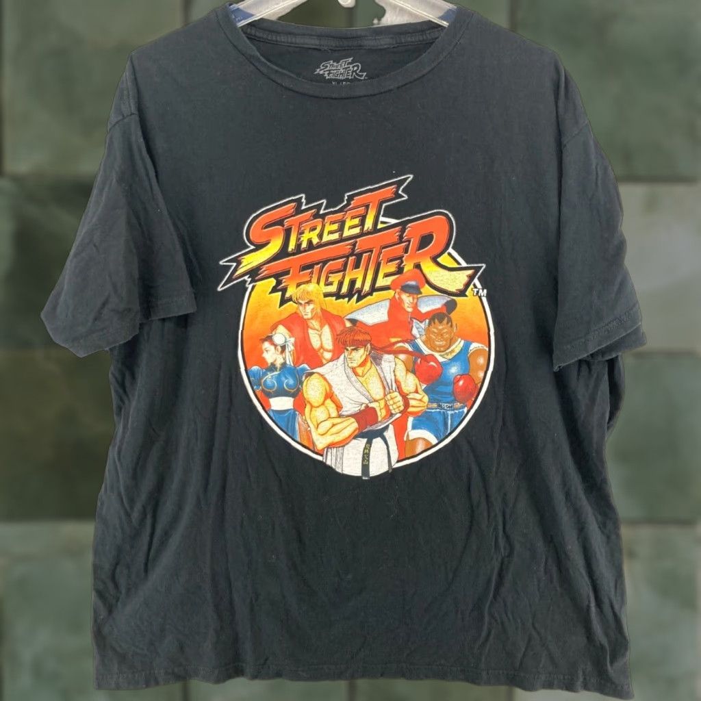 Vintage Capcom Street Fighter TShirt Mens XL Black Graphic Print Video Games Shirt Size US XL / EU 56 / 4 - 1 Thumbnail