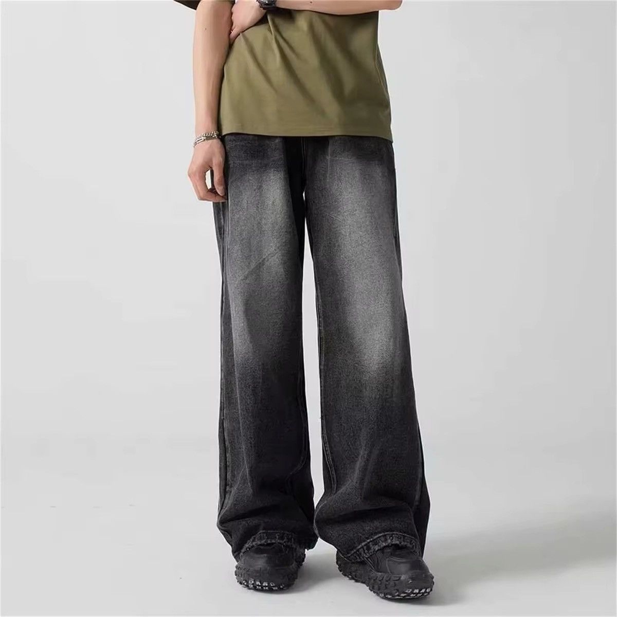 Jean × Vintage Washed Gray Straight Streetwear Jeans Y2k Vintage Size US 30 / EU 46 - 3 Thumbnail