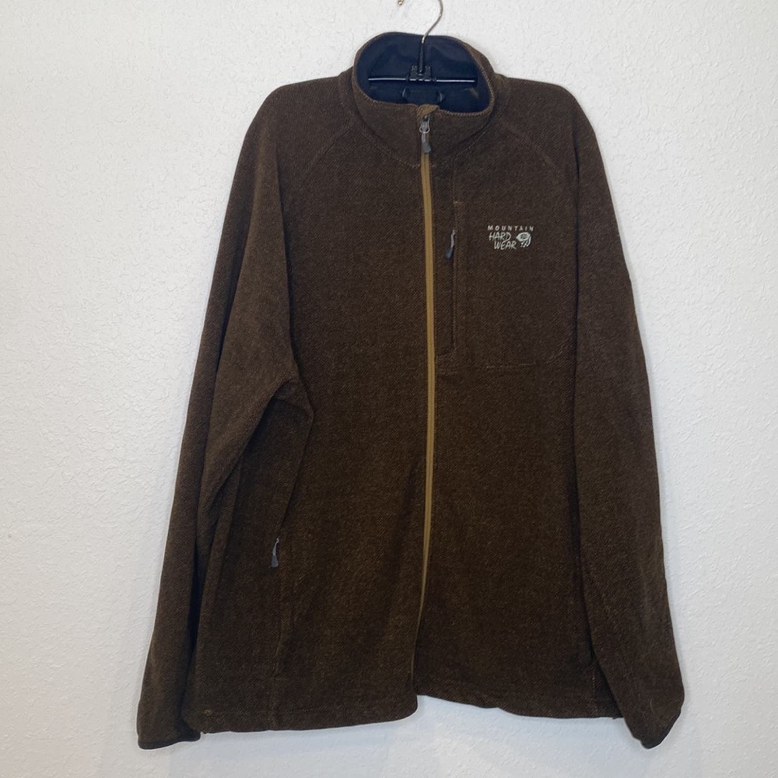 Image of Mountain Hardwear Mountain Hardware Men’S Zip Up Sweatshirt Euc XL Polyester in Brown, Men's