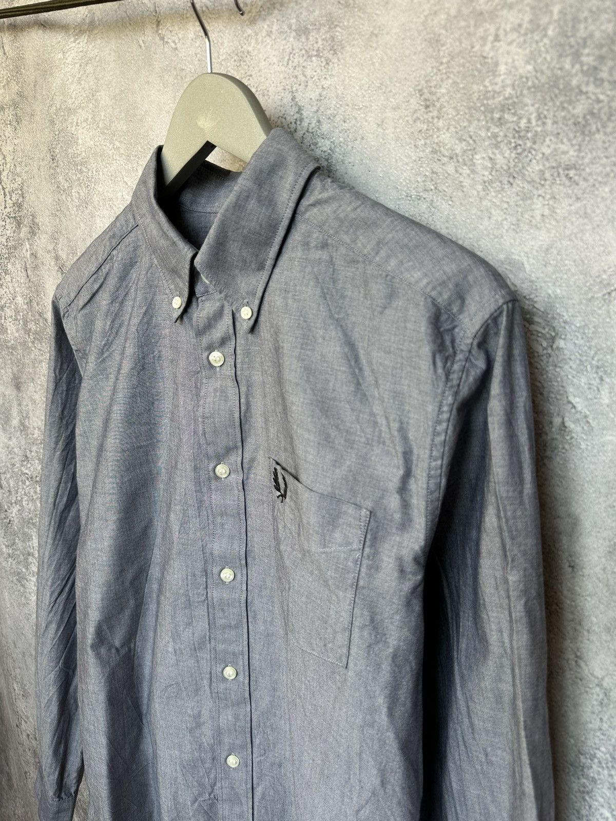 Designer × Fred Perry Fred Perry Shirt Button Up Gray Long Sleeve Oxford Pocket Size US M / EU 48-50 / 2 - 6 Thumbnail