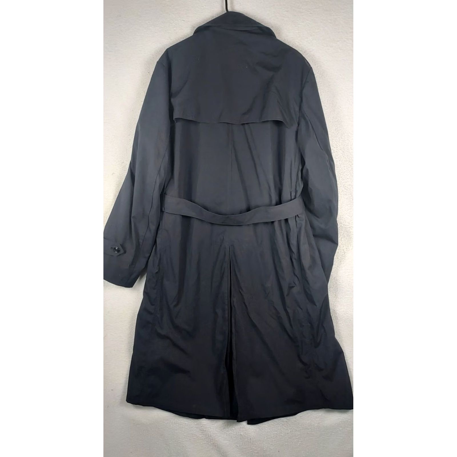 American Apparel VINTAGE American Apparel Trench Coat Mens 44L Black Long Coat Casual Business Winter Fall Spring Polyester Button Mens Size US S / EU 44-46 / 1 - 2 Thumbnail