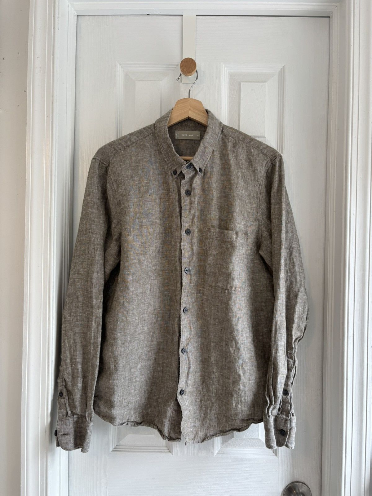 Everlane Everlane 100% Linen Button-Down Shirt Taupe M Size US M / EU 48-50 / 2 - 1 Thumbnail