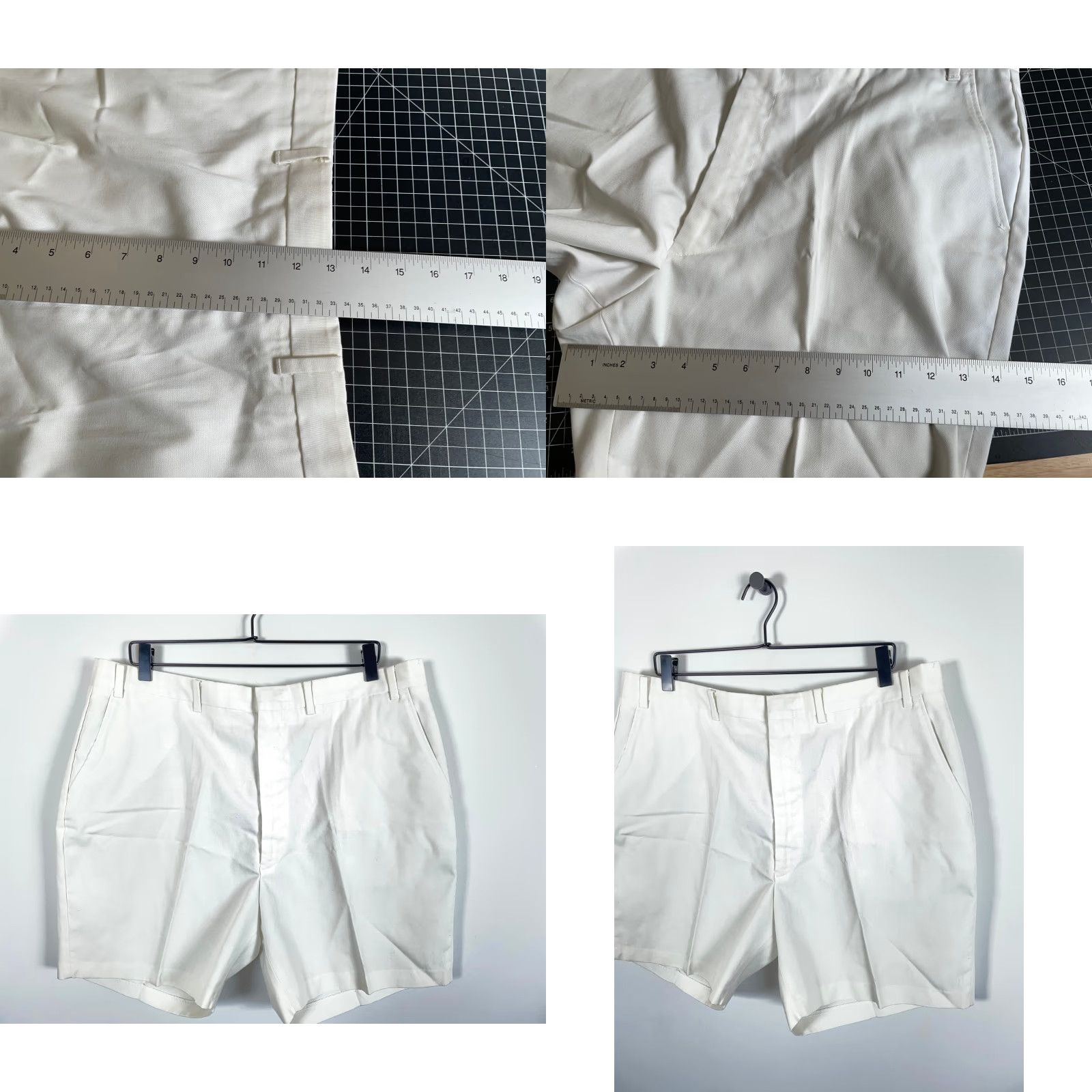 Vintage VINTAGE 80s Tennis Shorts Mens 38 x 6 White Lightweight Polyester Cotton Scovill Zipper Shorts Size US 38 / EU 54 - 8 Thumbnail