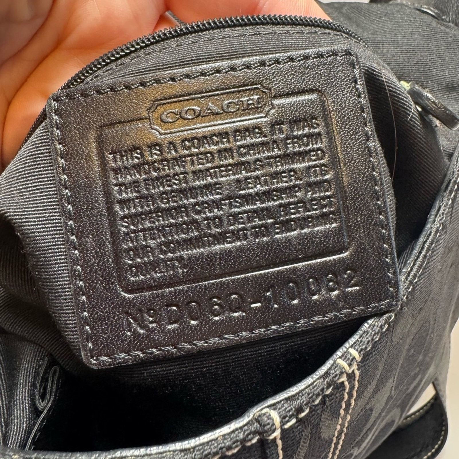 Coach Coach Signature Shoulder Bag Crossbody Black Monogram #10082 Size ONE SIZE - 3 Thumbnail