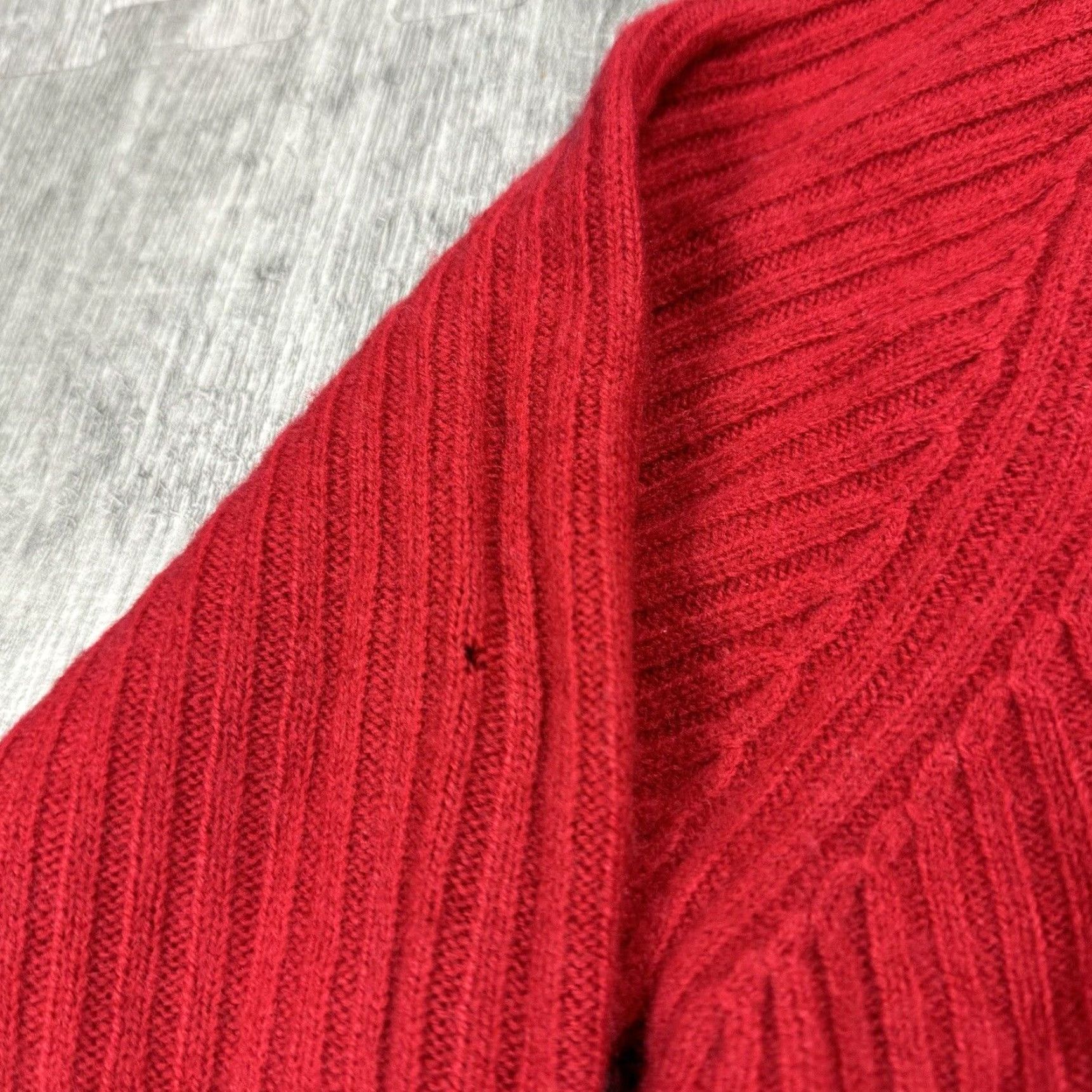 Vintage VINTAGE RAFAELLA OPEN FRONT RED RIBBED KNIT CARDIGAN SWEATER L WOMENS Size L / US 10 / IT 46 - 4 Thumbnail