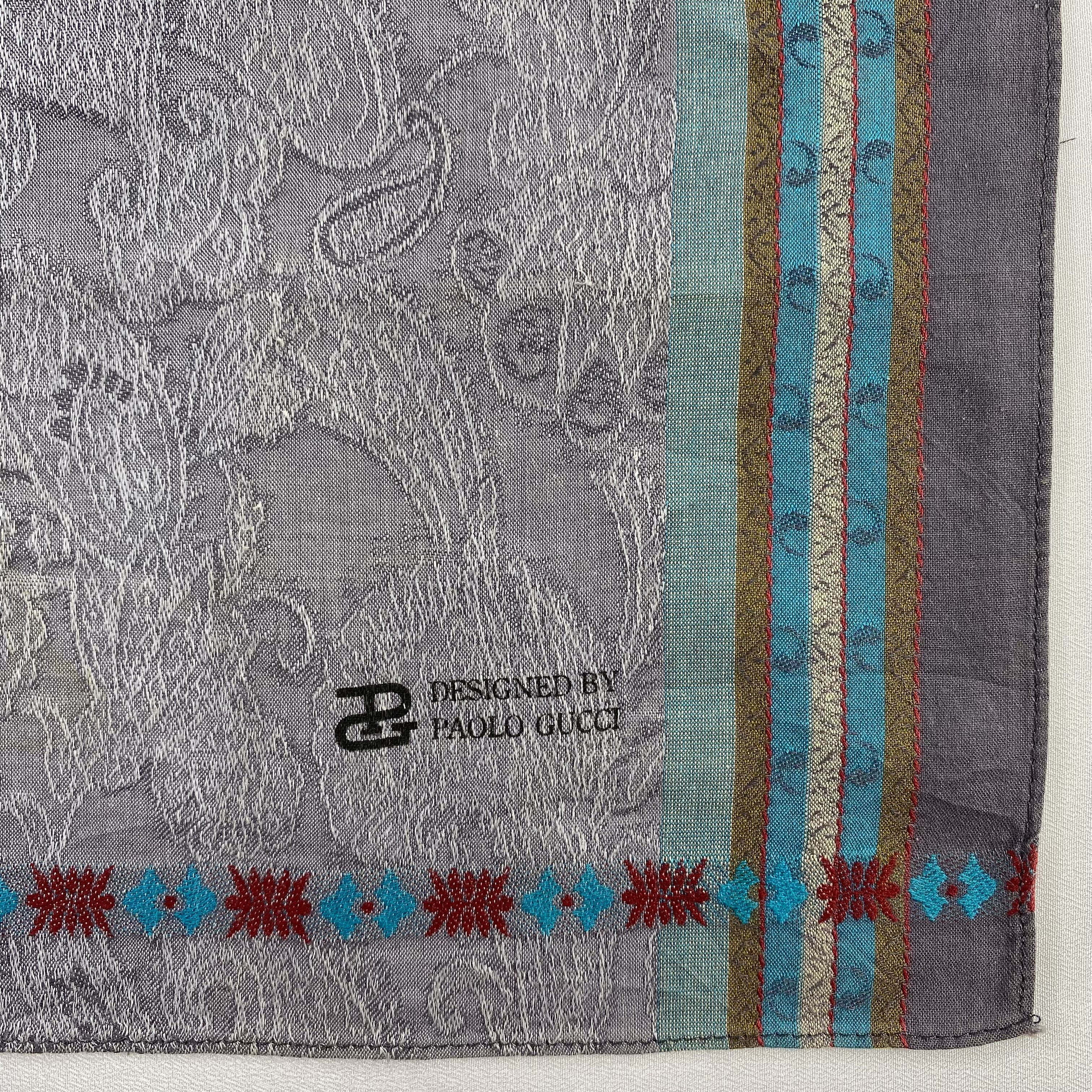 Paolo Gucci × Vintage Paolo Gucci Neckerchief / Bandana / Handkerchief-P723 Size ONE SIZE - 3 Thumbnail