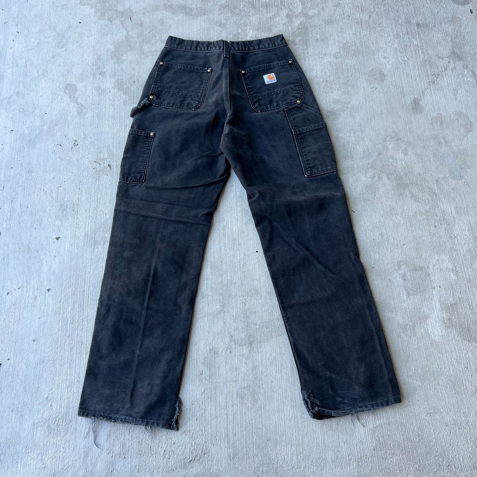 Carhartt × Vintage Carhartt faded black double knee work wear carpenter pants Size US 27 - 6 Thumbnail