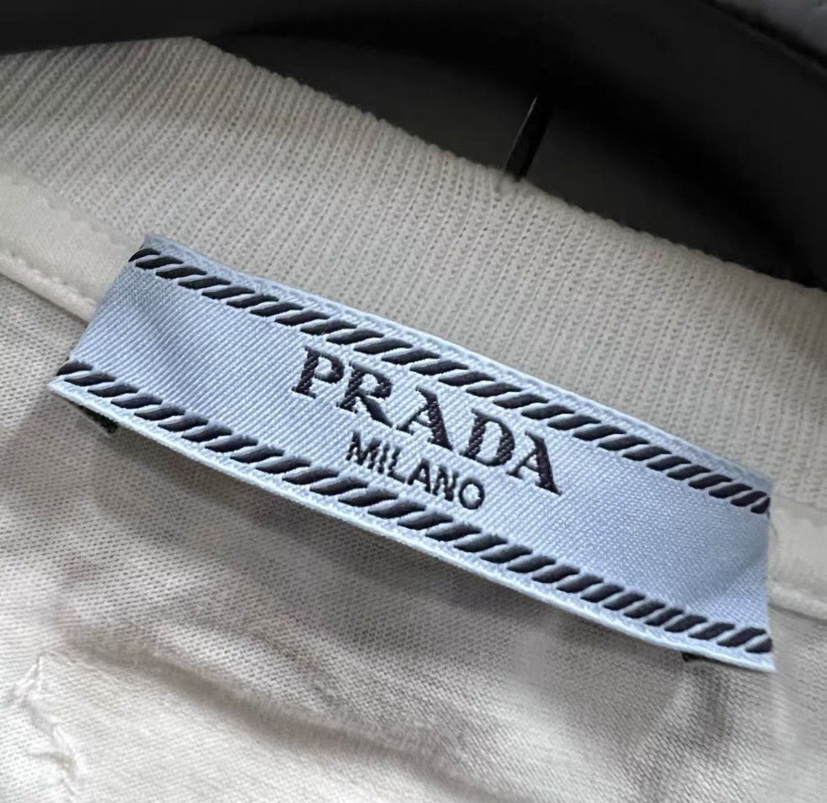 Prada Prada Navy Logo Mock Two-Piece Long Sleeve Top J41 Size L / US 10 / IT 46 - 3 Thumbnail