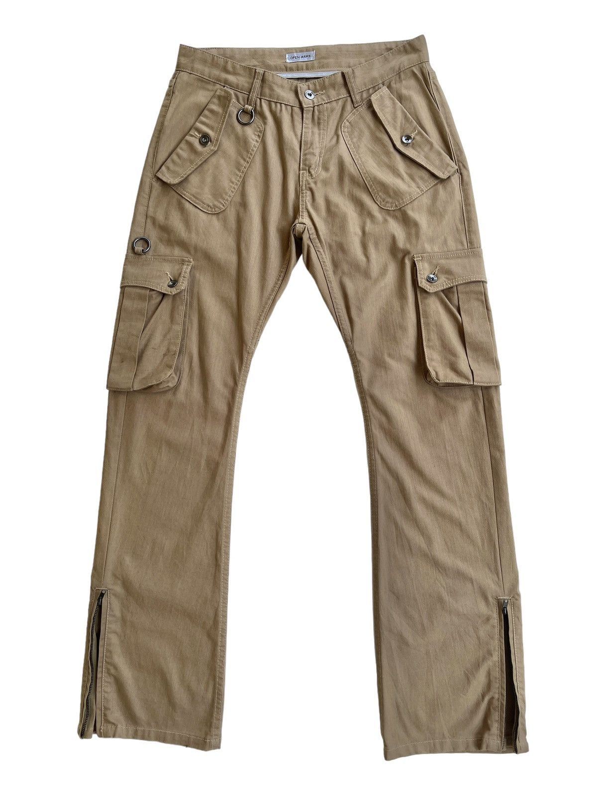 Japanese Brand Open Arms Flare Cargo Multipocket Pants Size US 32 / EU 48 - 1 Thumbnail