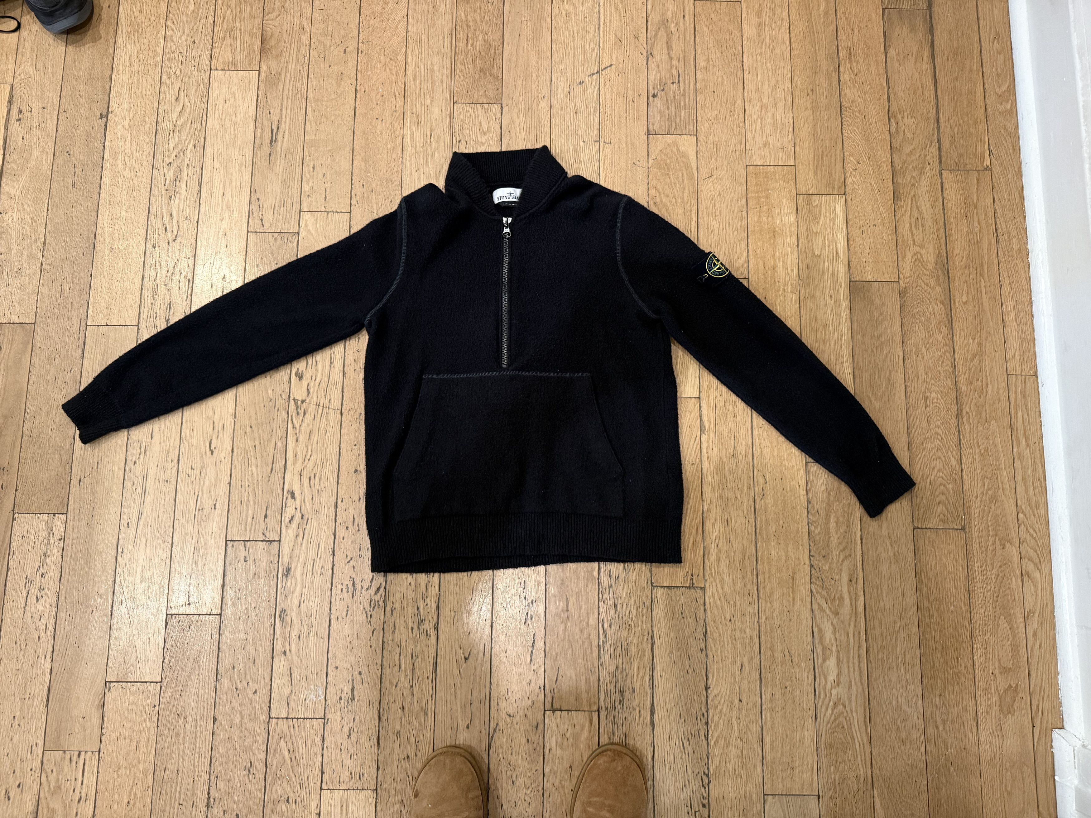 Stone Island Stone Island SS23 Half-Zip Knit – Black (7815533D2) Size US S / EU 44-46 / 1 - 1 Thumbnail