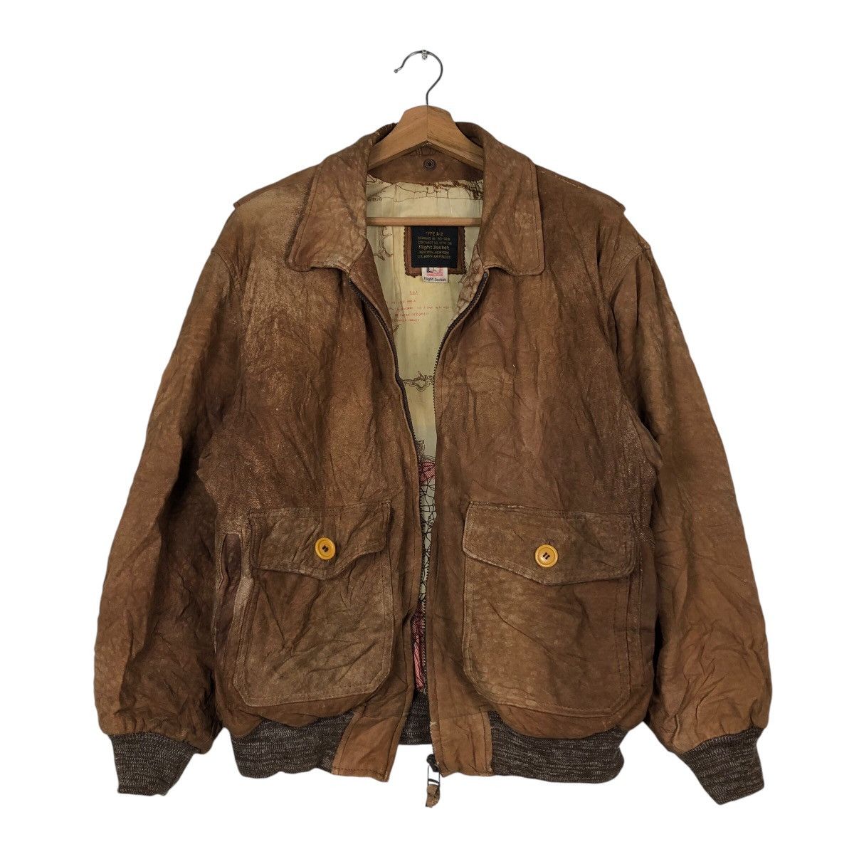 Vintage Vintage Military Type A-2 Flight Jacket Genuine Leather Usa Size US L / EU 52-54 / 3 - 2 Thumbnail