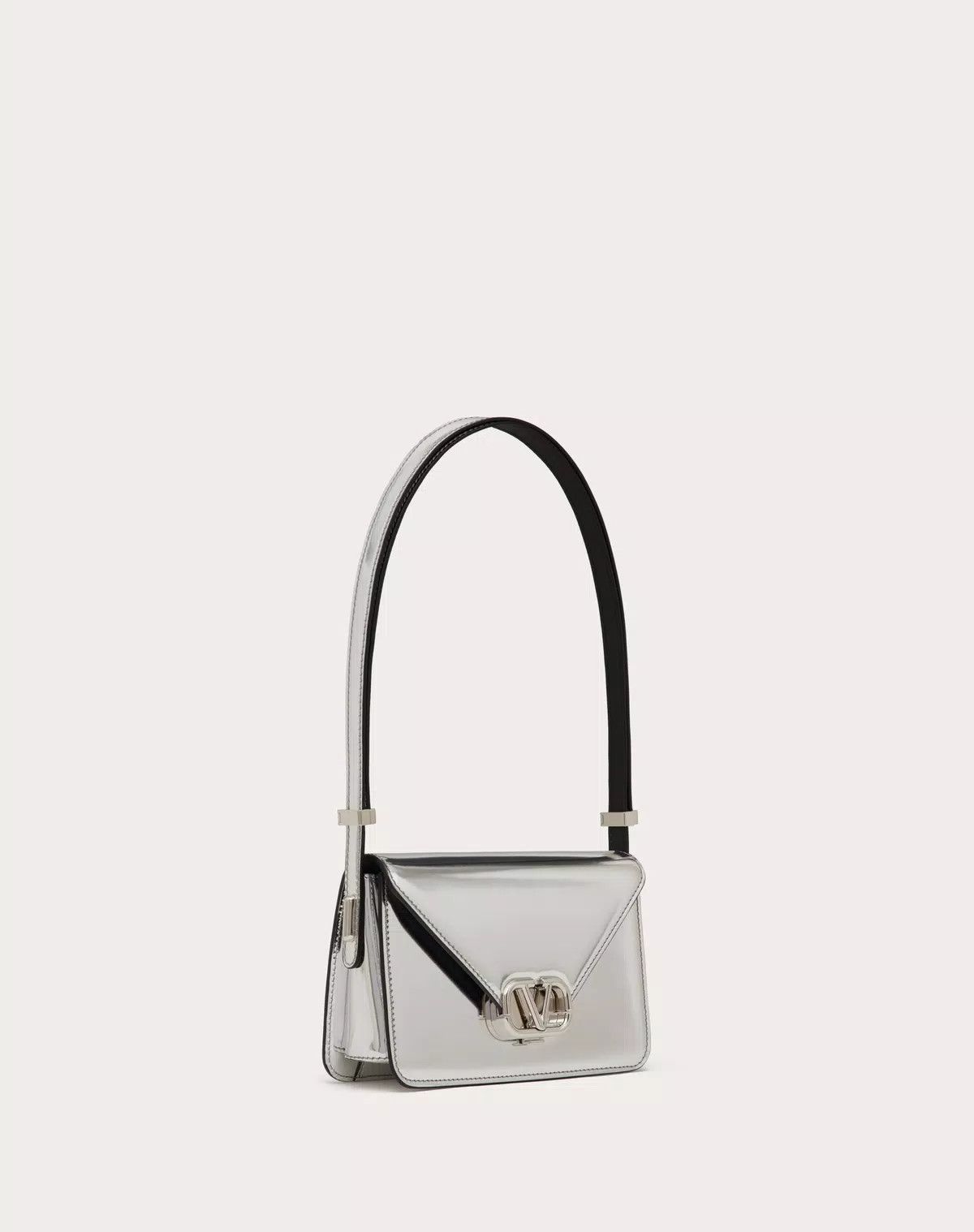 Valentino oc11z0725 Size:OS/ Mirror-Effect Calfskin Bag in Silver Size ONE SIZE - 2 Thumbnail