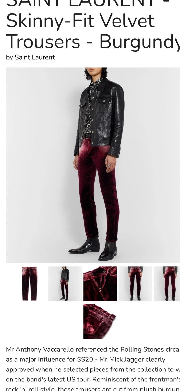 Saint Laurent Paris Saint Laurent velvet pants. 33 $1390 Size US 33 - 1 Thumbnail