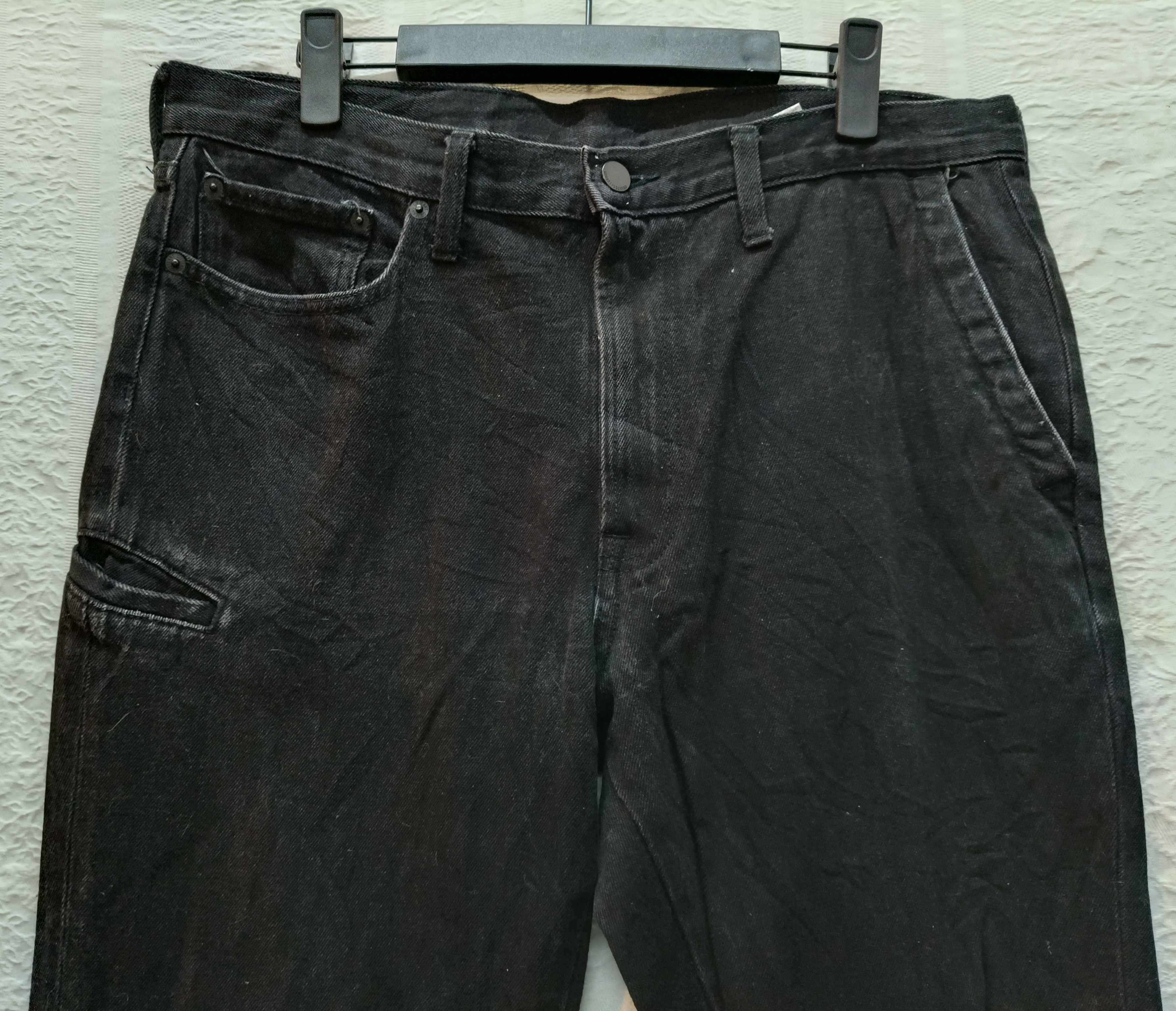 GU × Maison MIHARA YASUHIRO Mihara Yasuhiro slim fit black denim pants Size US 34 / EU 50 - 3 Thumbnail