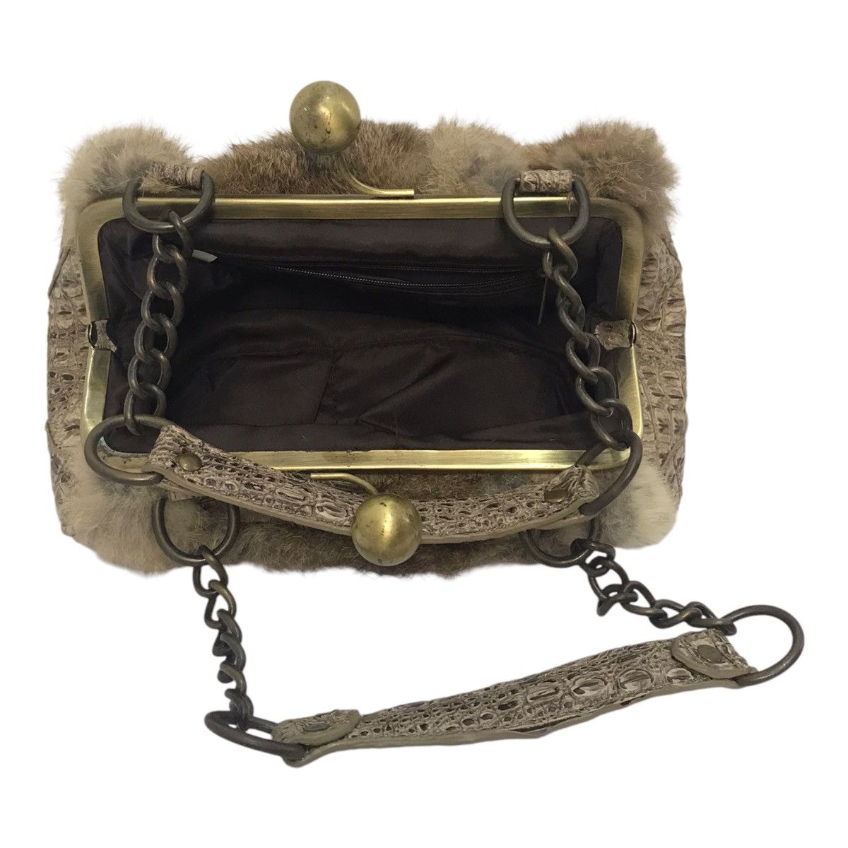 Japanese Brand Crocodile Design half Fur Tote Bag Size ONE SIZE - 7 Thumbnail