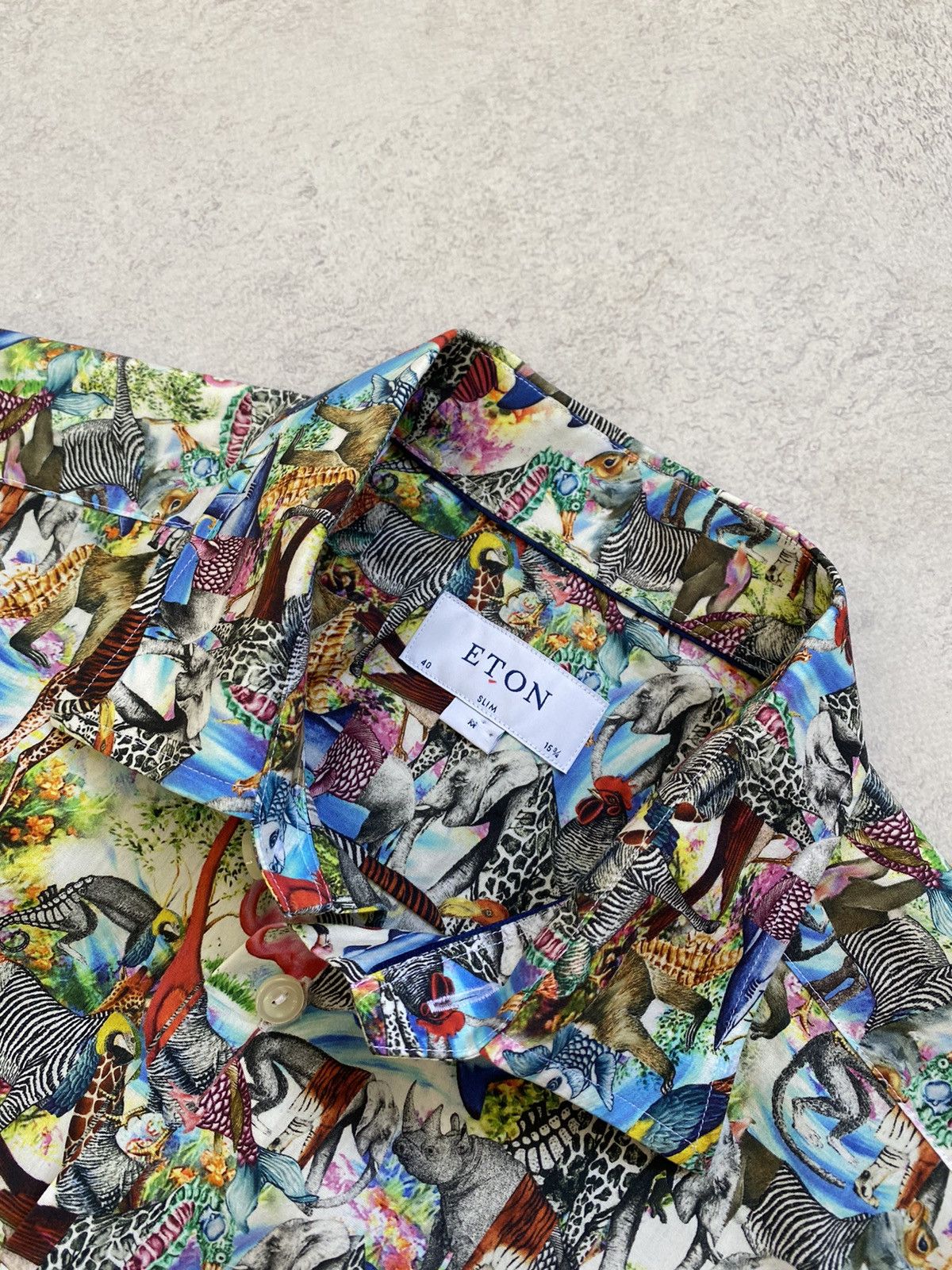 Eton Eton Mens Multicolor Animal Print Button Shirt Size M Size US M / EU 48-50 / 2 - 5 Thumbnail