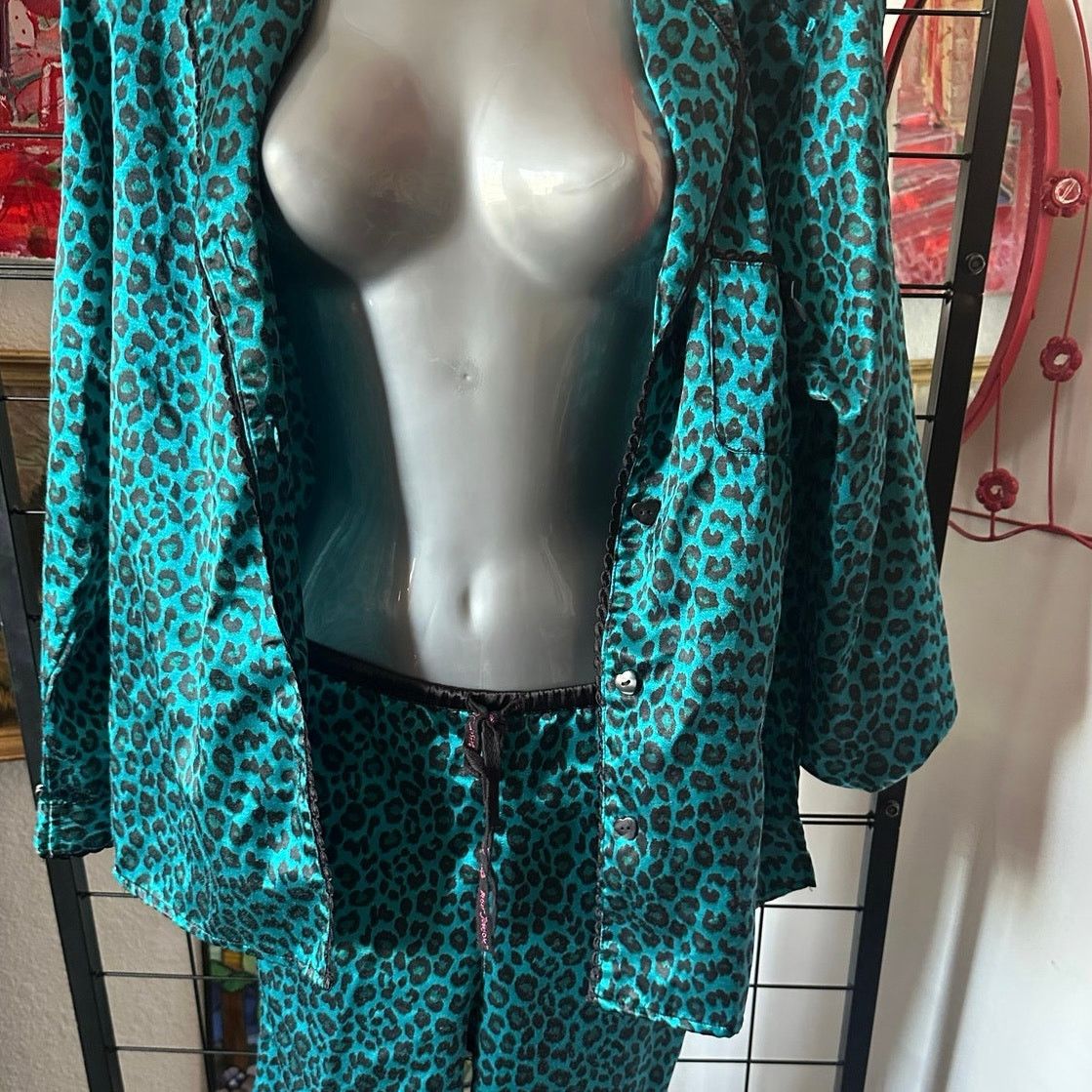 Betsey Johnson betsey johnson intimates teal dark blue cheetah pajama set Size M / US 6-8 / IT 42-44 - 4 Thumbnail