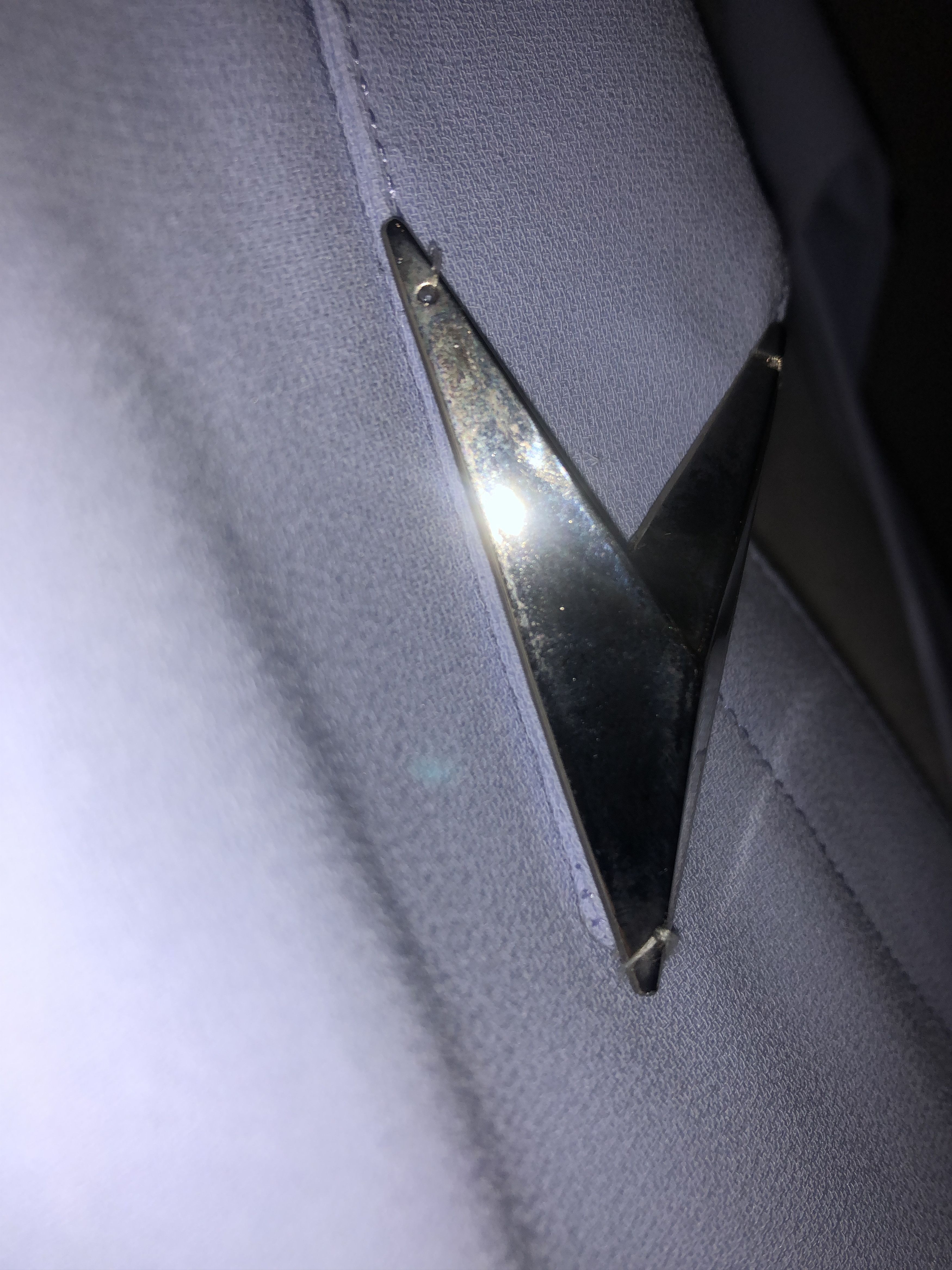 Thierry Mugler Silver Metal embellishment pale blue dress Size L / US 10 / IT 46 - 6 Thumbnail
