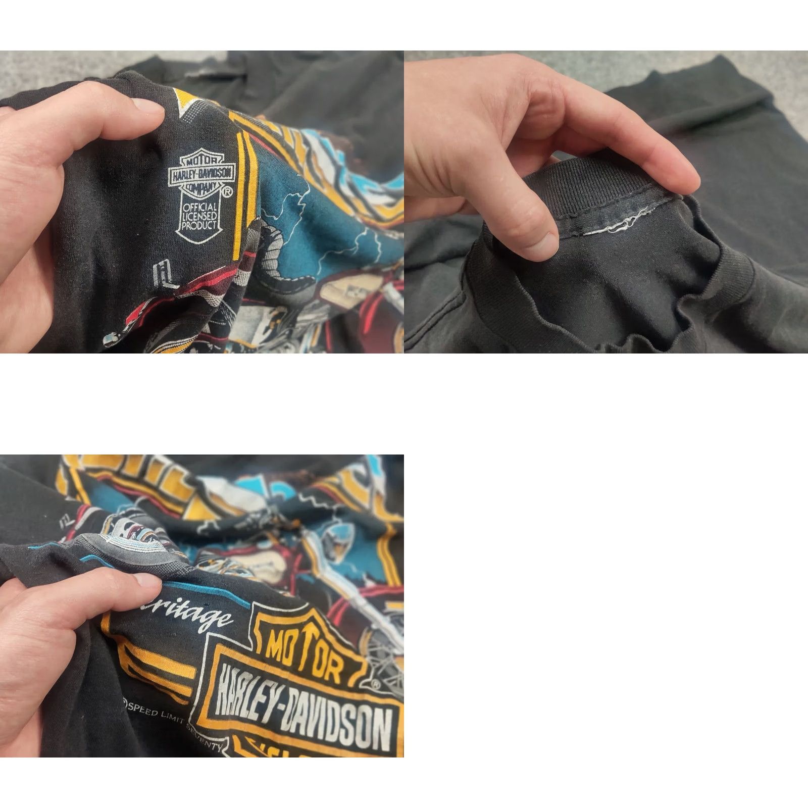 Harley Davidson Vintage 80's Harley-Davidson T-shirt Real Steel Heritage Softail Speed Limit Tee Size US M / EU 48-50 / 2 - 11 Thumbnail