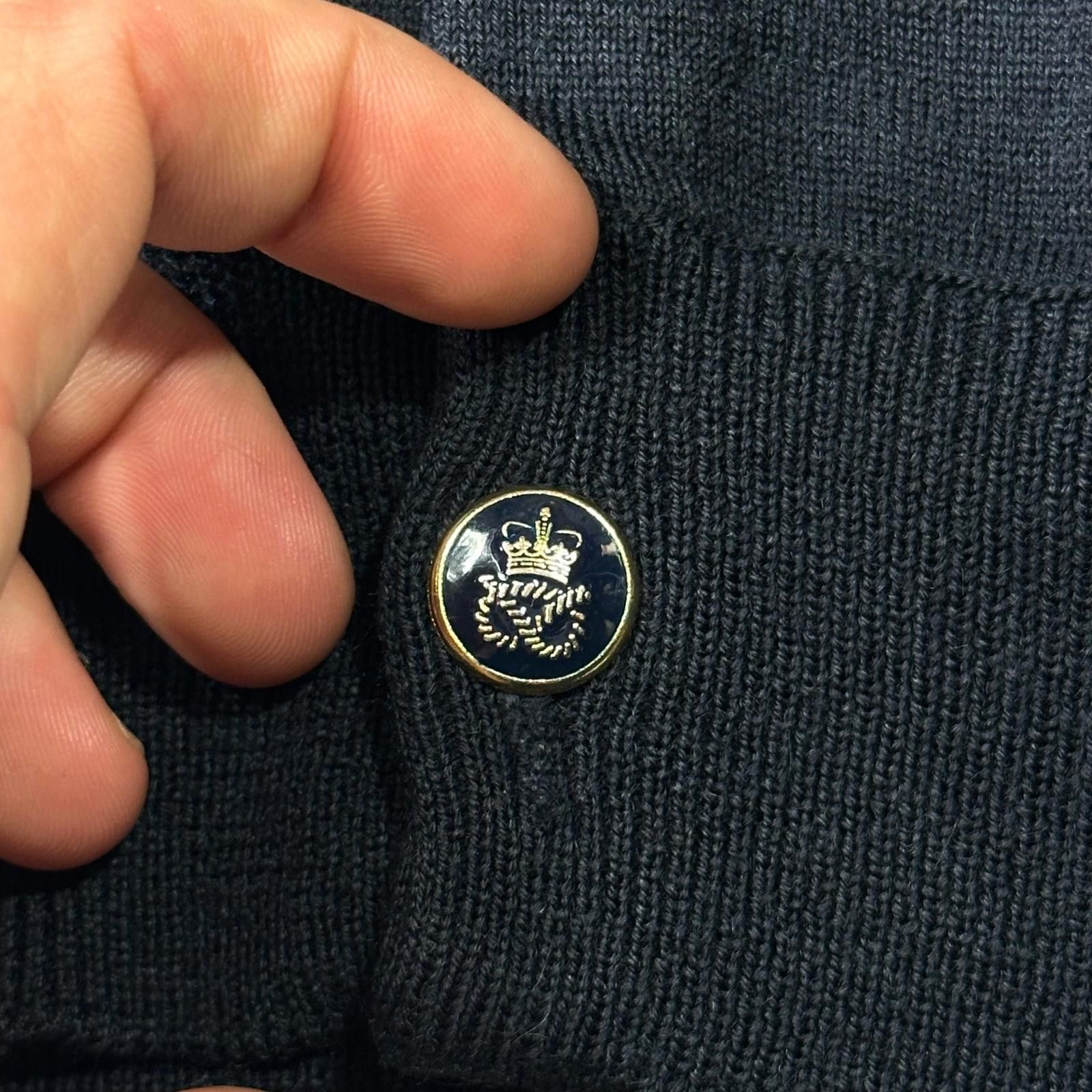 Miu Miu Miu Miu 00’s Crest Buttoned Navy Wool Cardigan - S/M Size US M / EU 48-50 / 2 - 2 Thumbnail