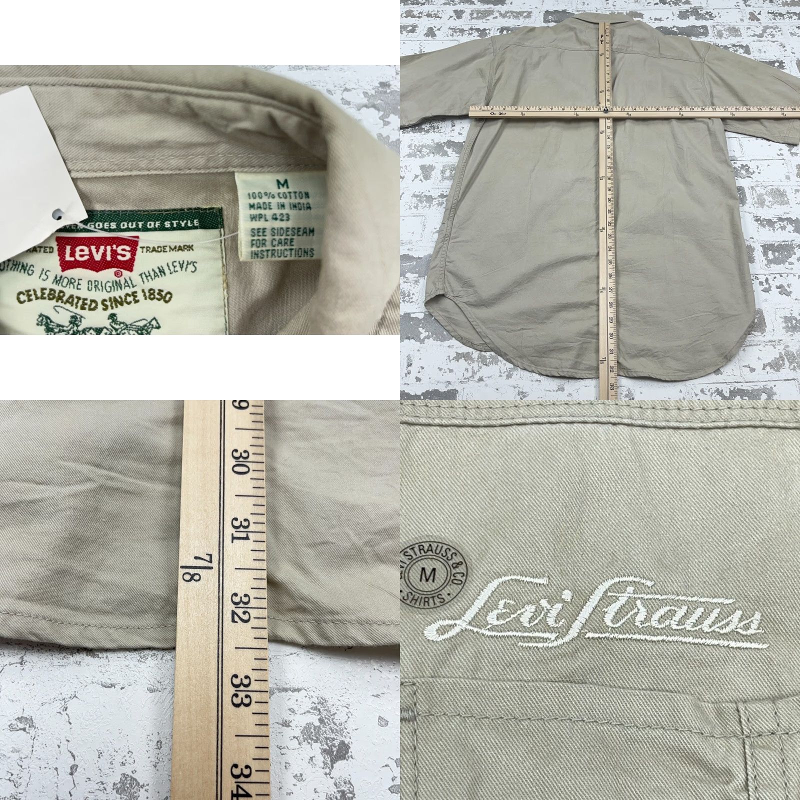 Levi's VINTAGE Levi's Shirt Men M Tan Beige Denim Button-Up Western Cowboy | Levi's Shirt Men M Tan Beige Denim Button-Up Western Cowboy Size US M / EU 48-50 / 2 - 8 Thumbnail